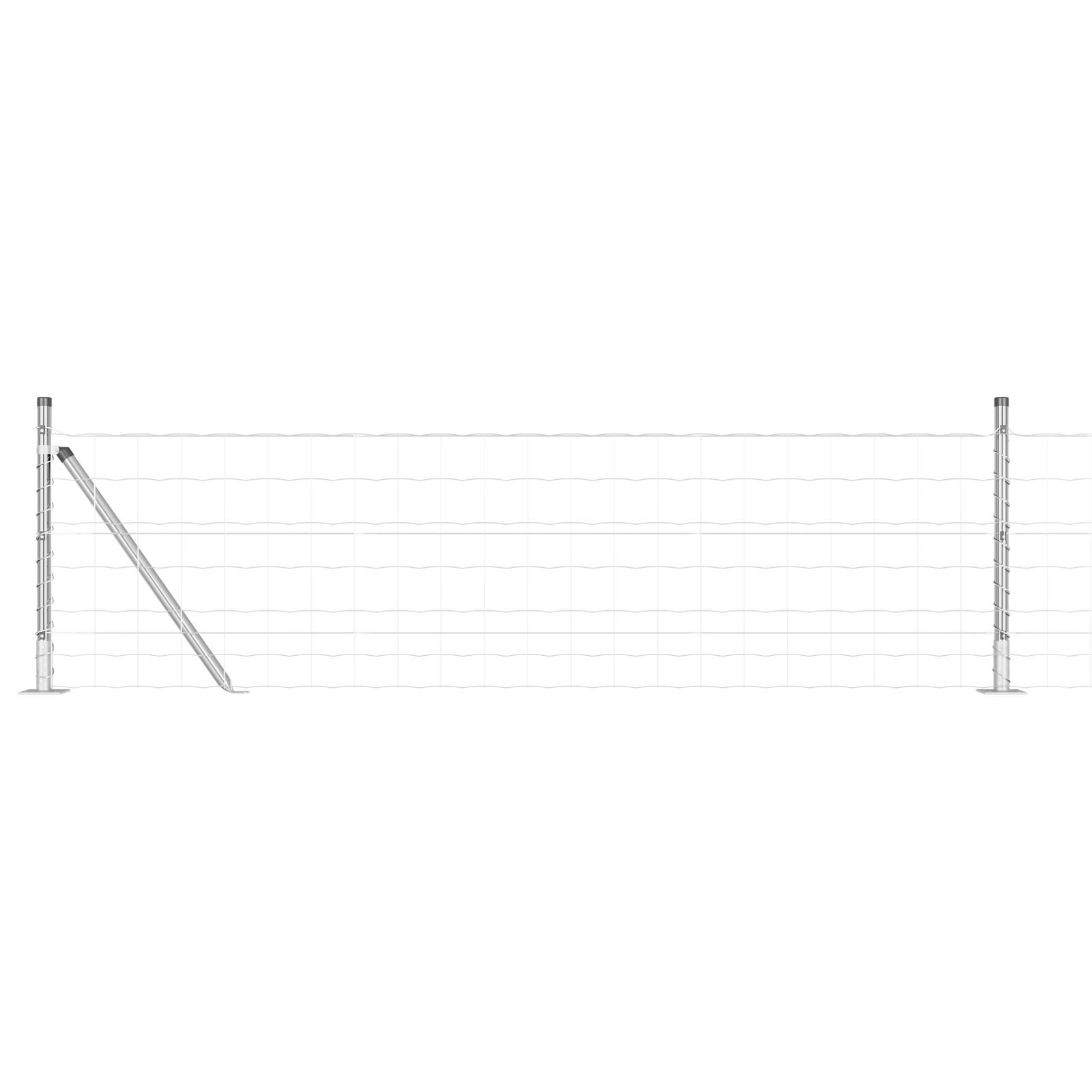 Gard Euro cu 13 stâlpi flanșați 0.4x50 m Oțel galvanizat GartenMobel Dekor