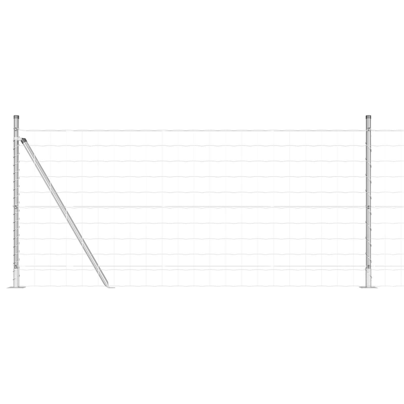Gard Euro cu 13 stâlpi flanșați 1x25 m Oțel galvanizat GartenMobel Dekor