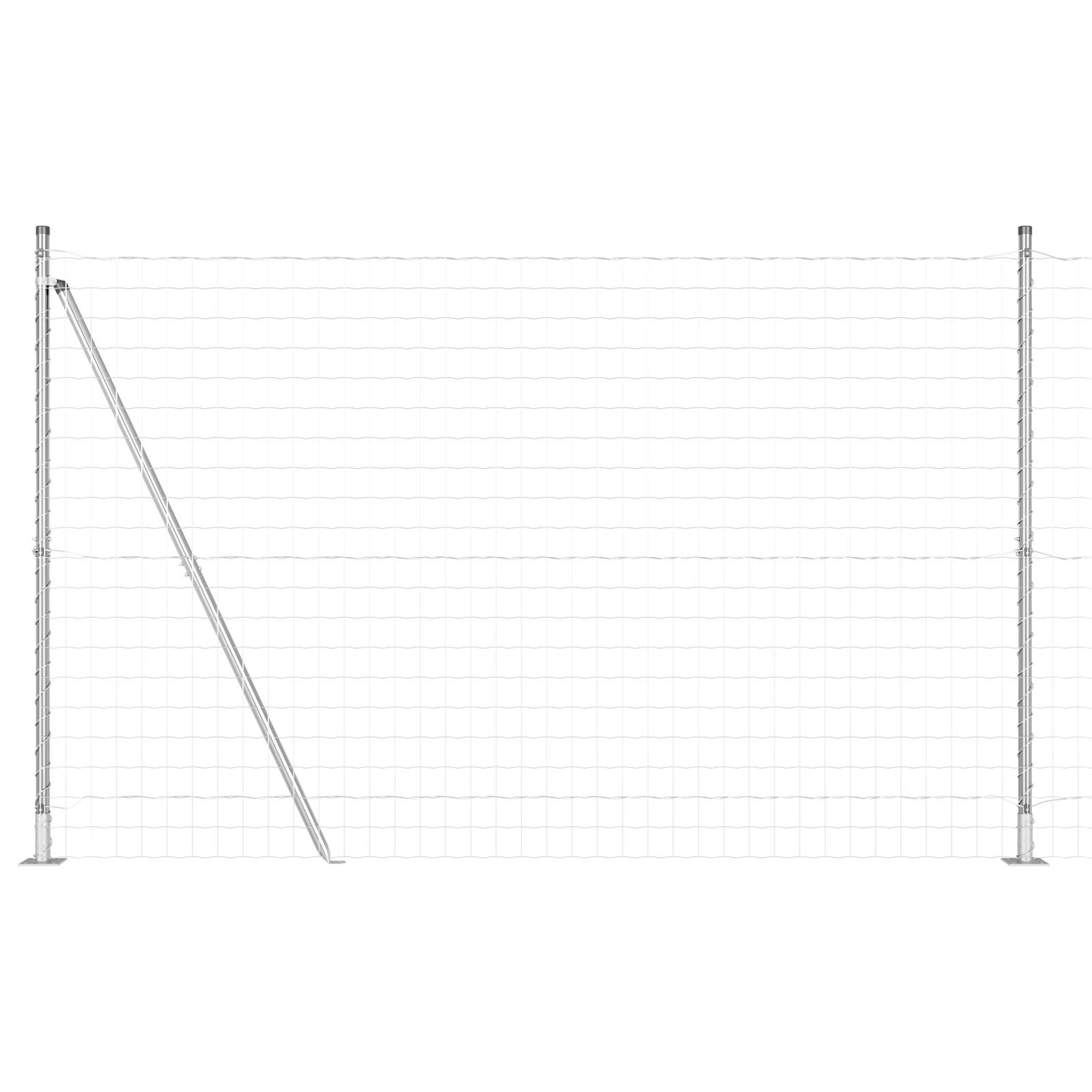 Gard Euro cu 7 posturi flanșate 1.5x10 m Oțel galvanizat GartenMobel Dekor