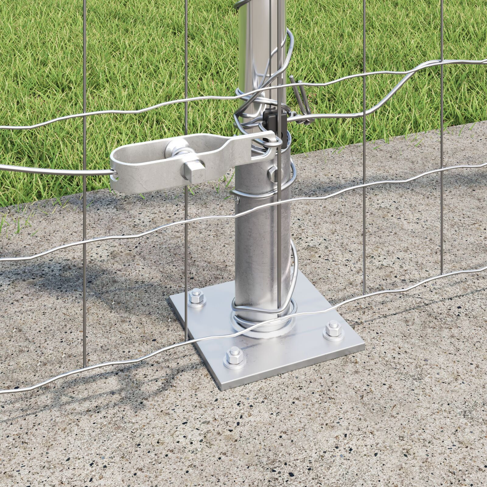 Gard Euro cu 7 posturi flanșate 1.5x10 m Oțel galvanizat GartenMobel Dekor