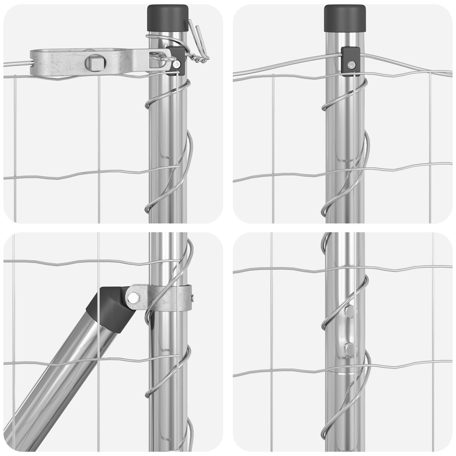 Gard Euro cu 7 posturi flanșate 1.5x10 m Oțel galvanizat GartenMobel Dekor