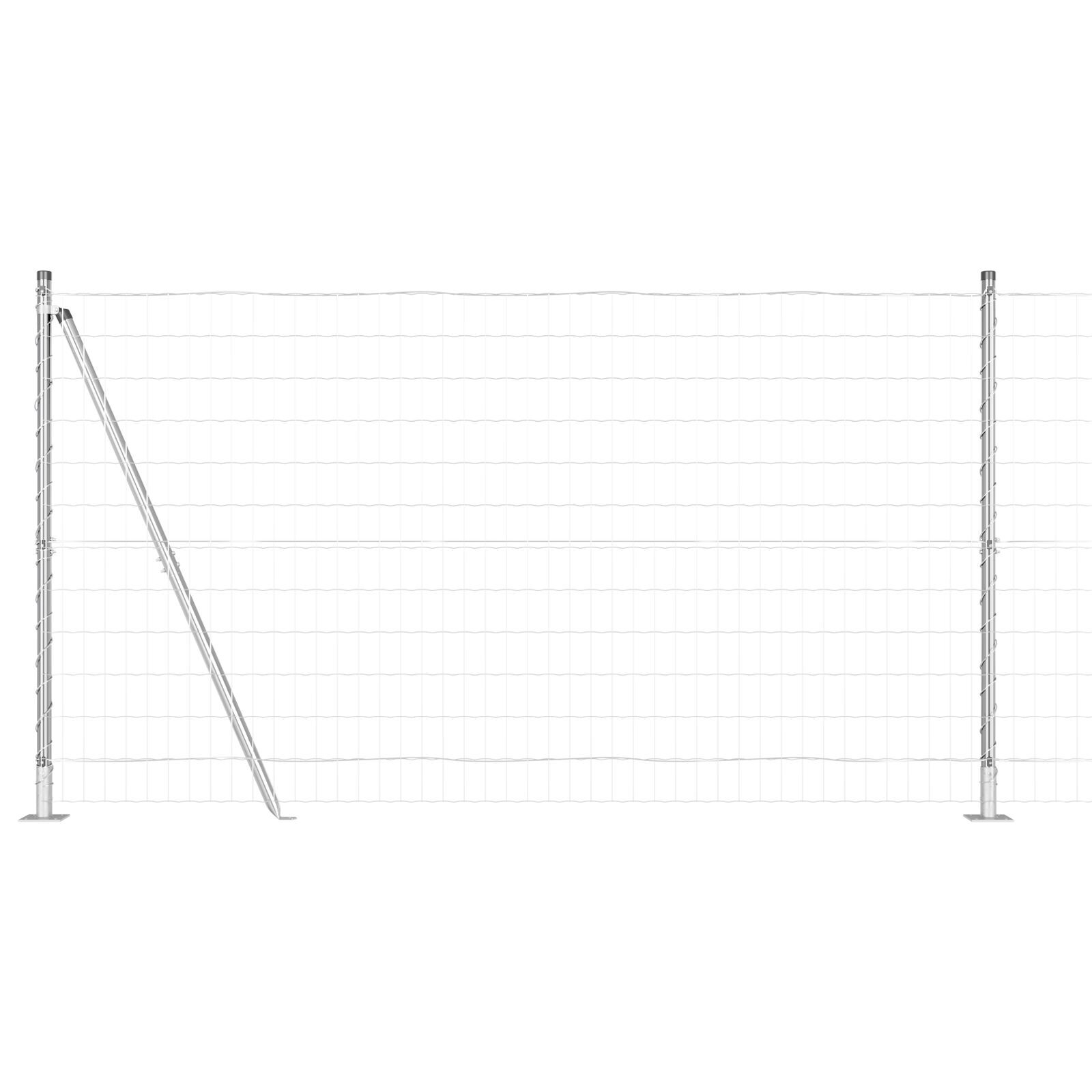 Gard European cu 13 Stâlpi Flanșați 1.2x25 m Oțel Galvanizat GartenMobel Dekor