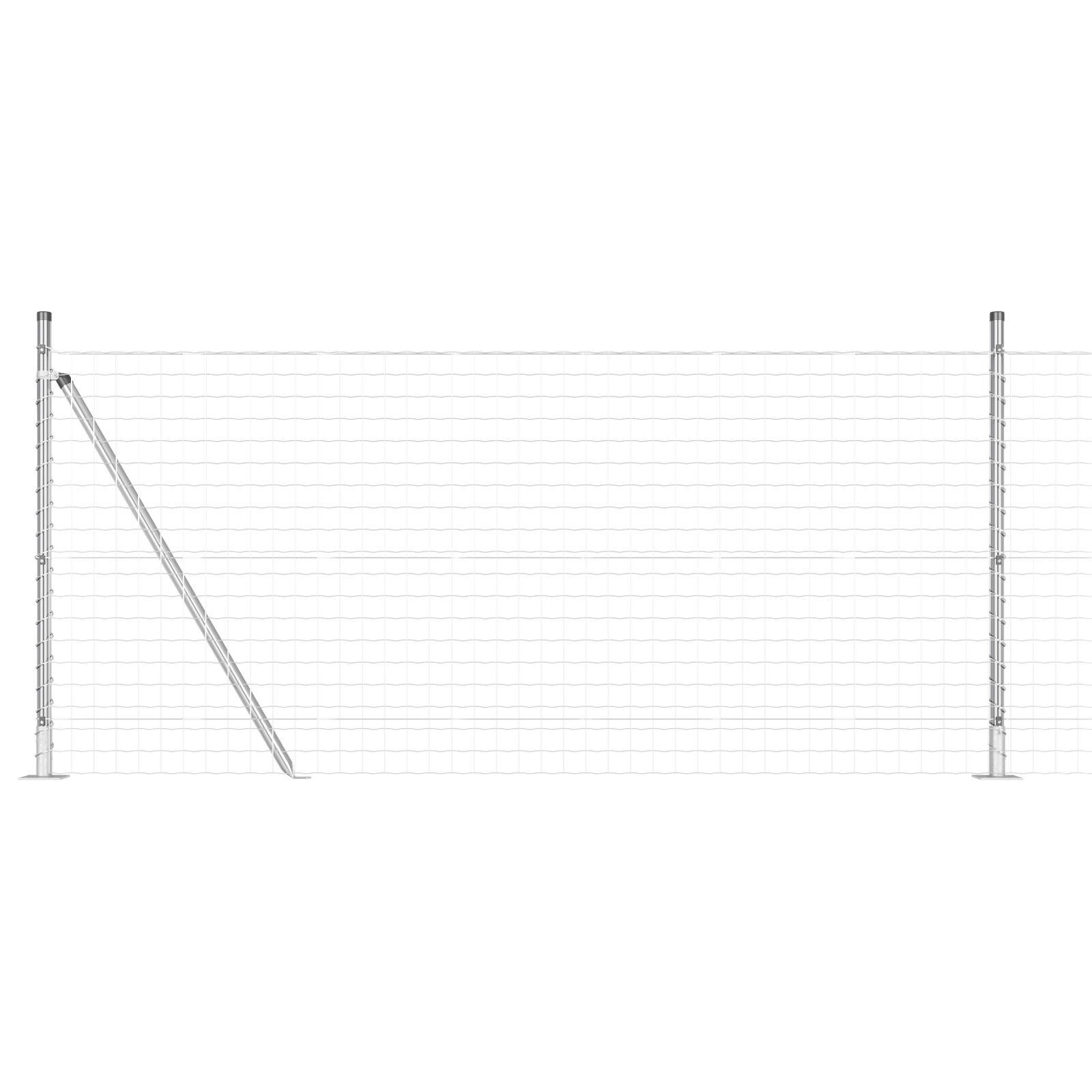 Împrejmuire Euro cu 13 stâlpi flanșați 0.8x25 m Oțel galvanizat GartenMobel Dekor