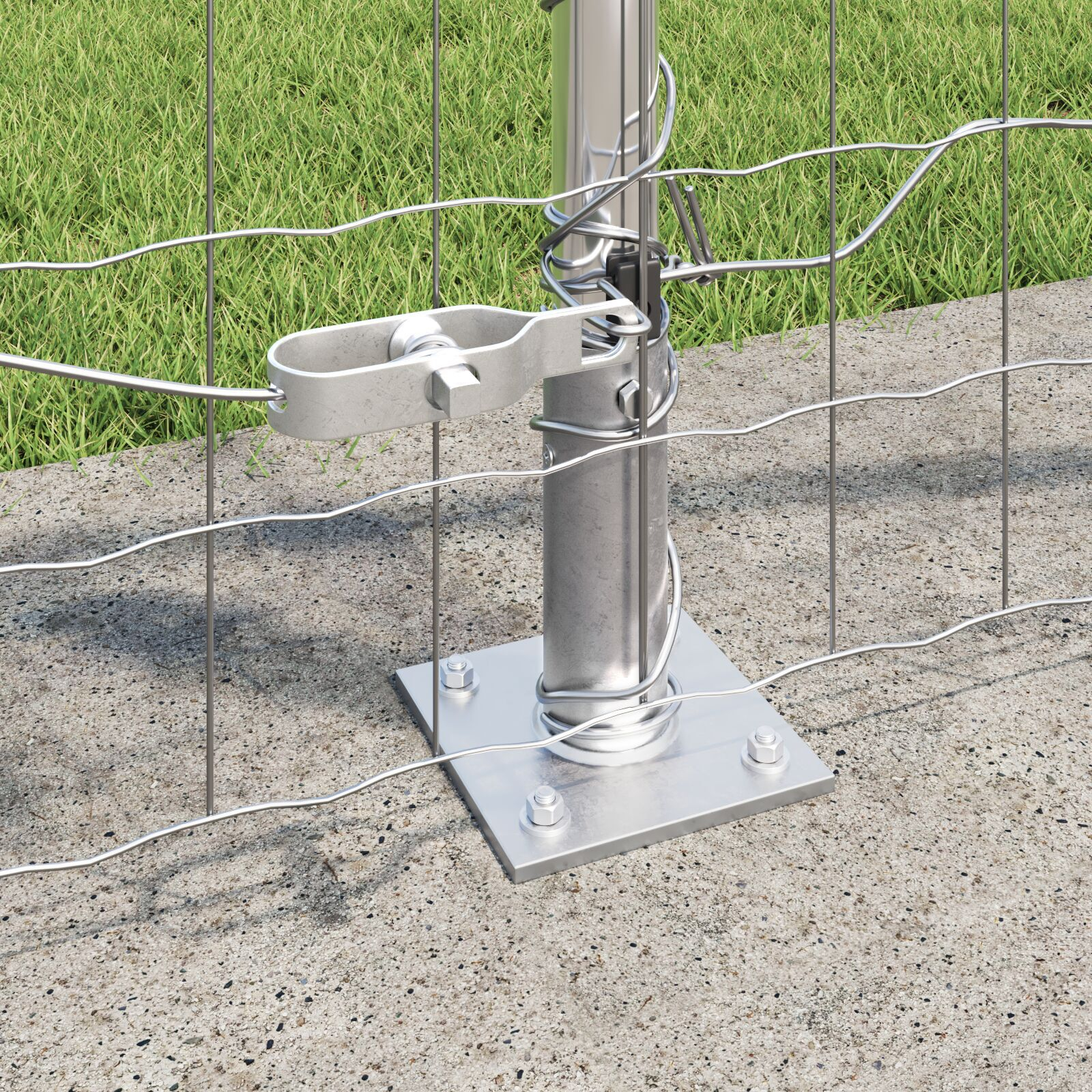 Îngrădire Euro cu 13 stâlpi flanșați 0.8x25 m Oțel galvanizat GartenMobel Dekor