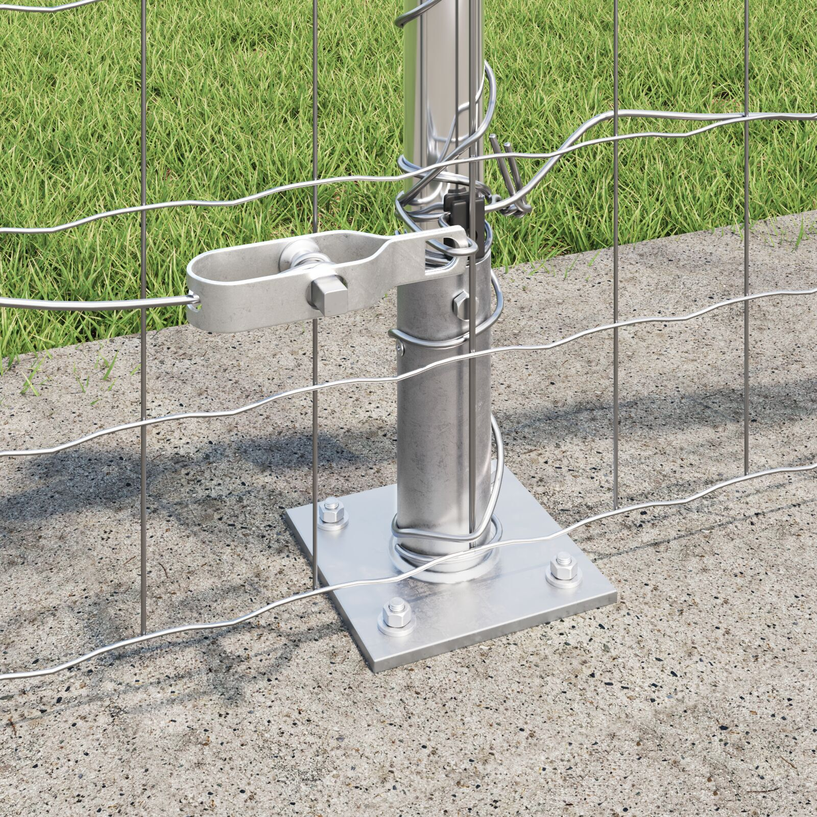 Gard Euro de la cu 13 Stâlpi Flanșați 0.4x50 m Oțel Galvanizat GartenMobel Dekor