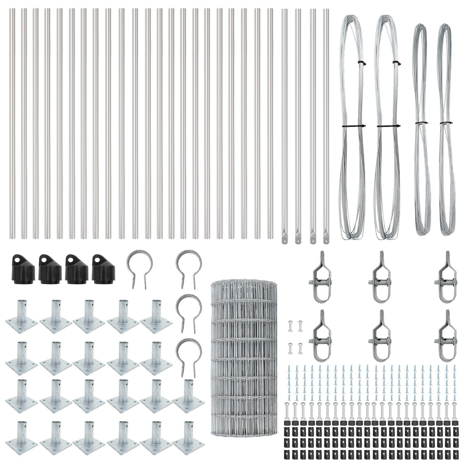 gard euro cu 13 stâlpi flansați 0.6x50 m oțel galvanizat GartenMobel Dekor