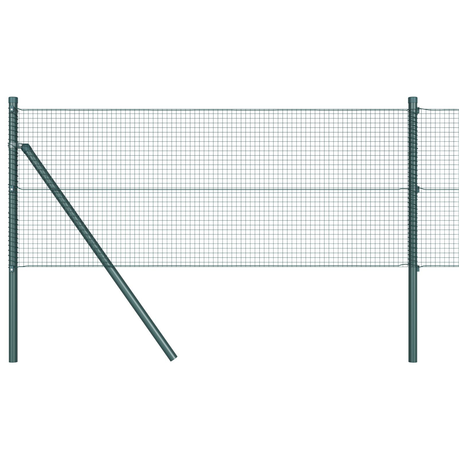 Gard metalic sudat cu 7 stâlpi Verde 0.4x10 m Oțel GartenMobel Dekor