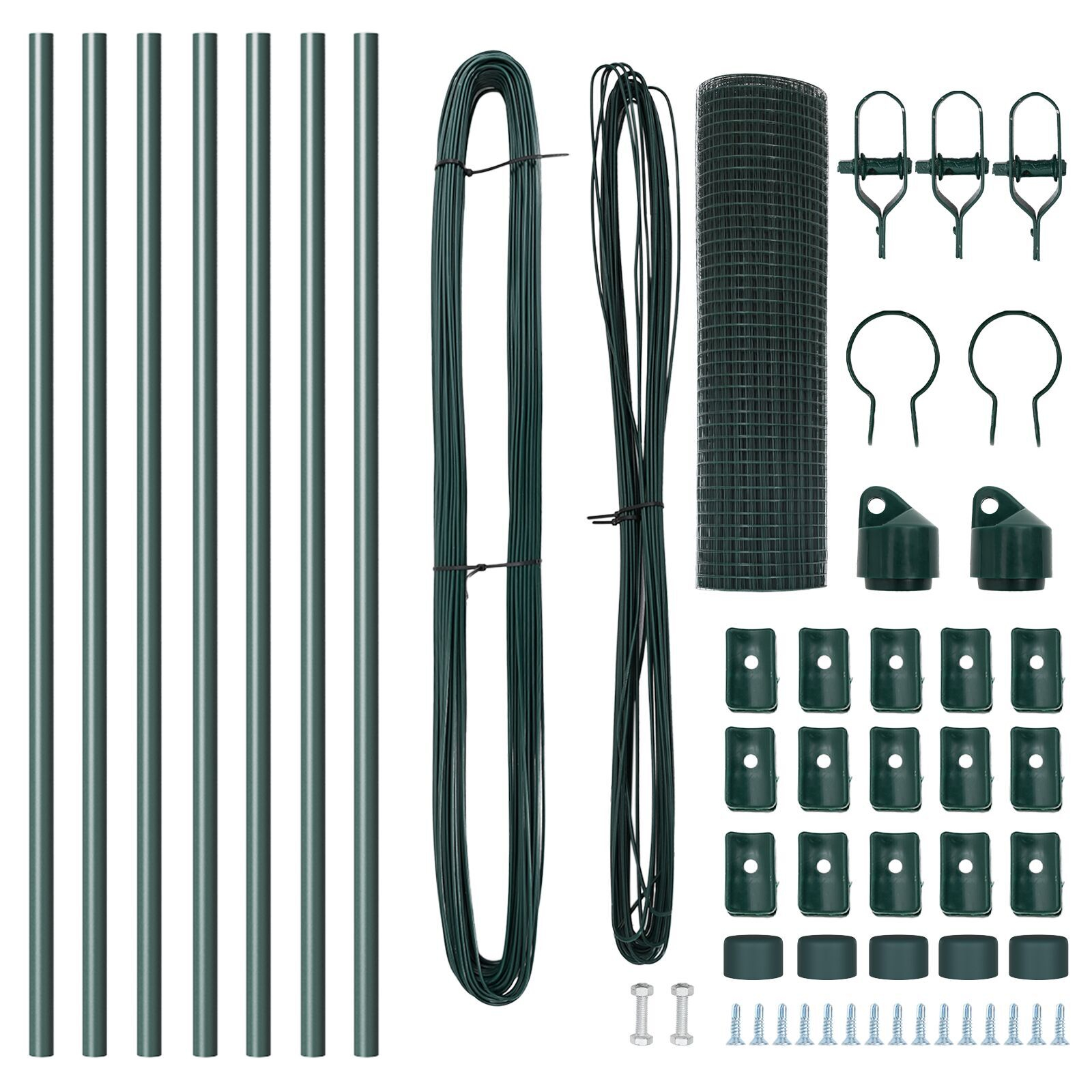 Set de stâlpi de împrejmuire Set de 2 Verde Metal 10 x 0.5 m GartenMobel Dekor