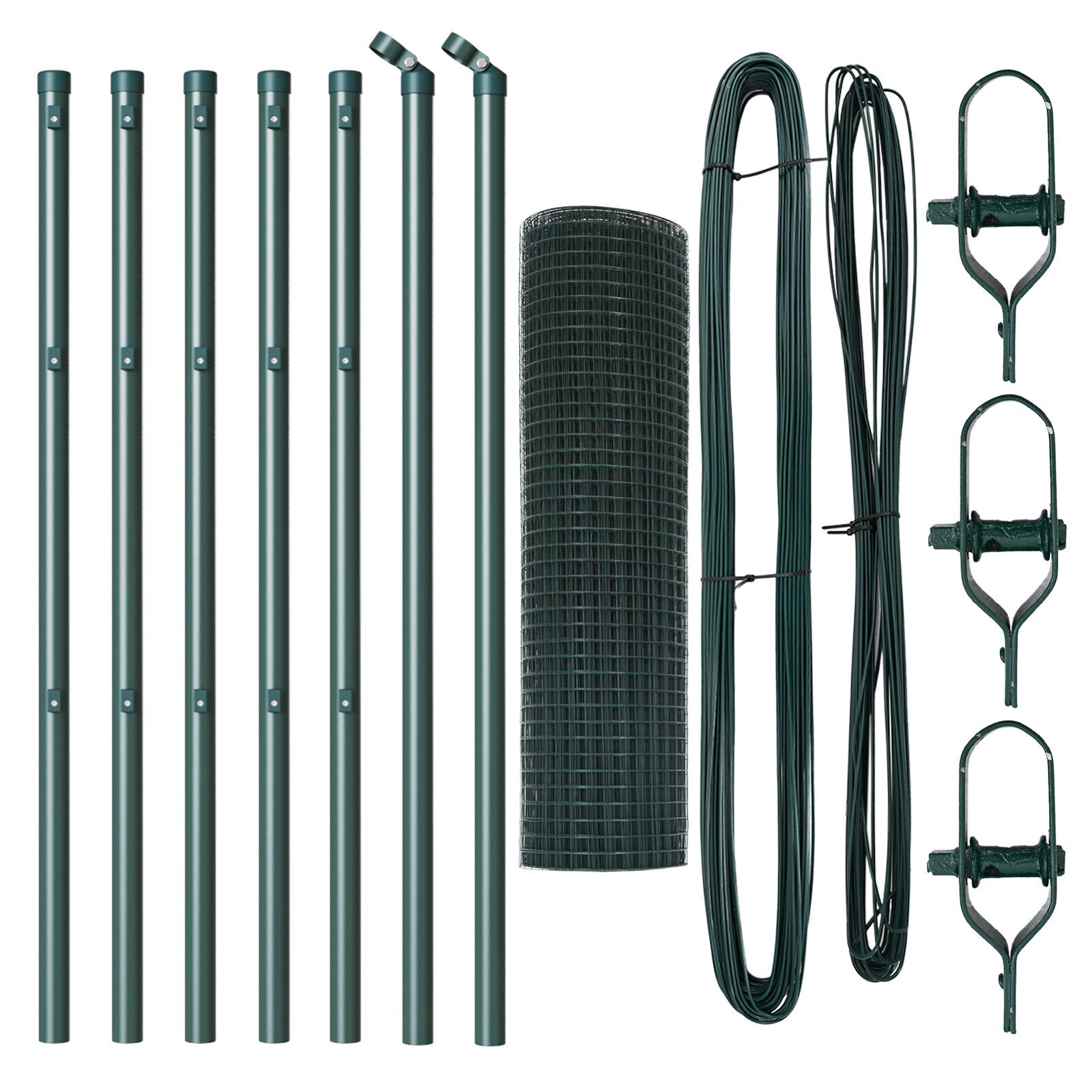 Set de stâlpi de împrejmuire Set de 2 Verde Metal 10 x 0.5 m GartenMobel Dekor