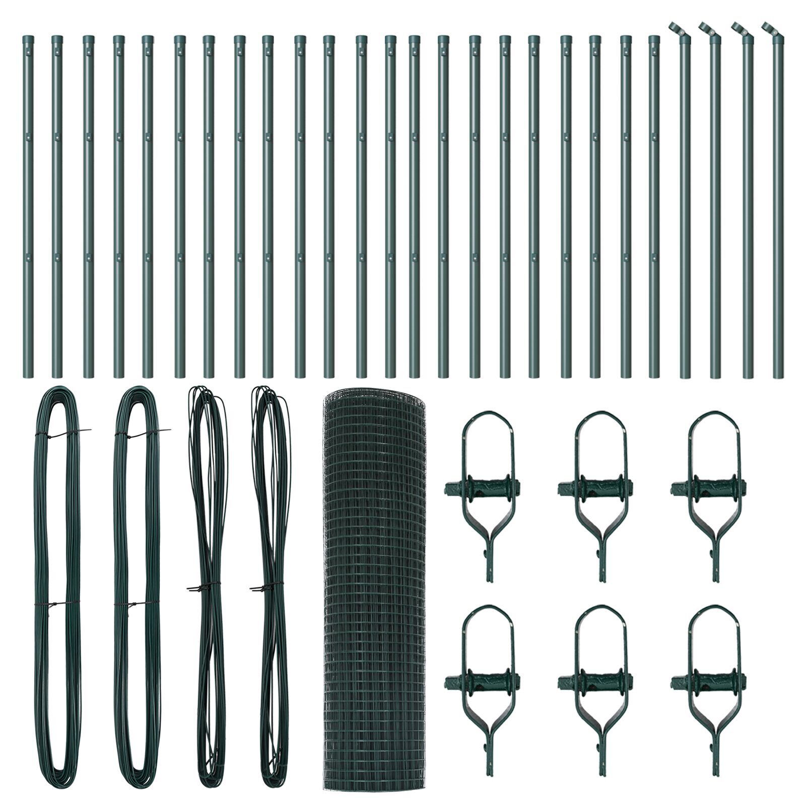 Gard Sudat cu 13 Stâlpi Verde 0.4x50 m Metalic GartenMobel Dekor