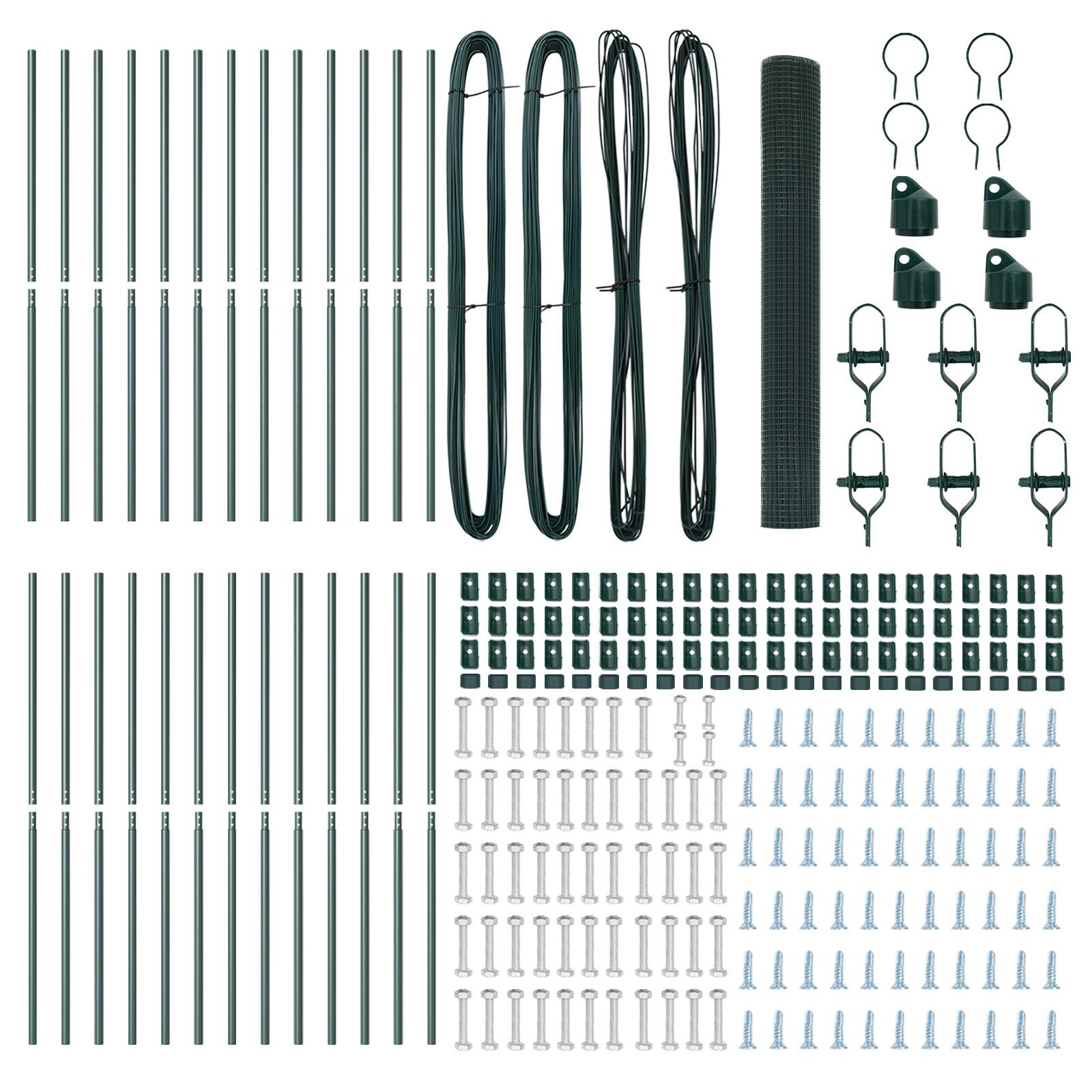 Gard de sârmă sudată cu 13 stâlpi Verde 1.4x50 m Oțel GartenMobel Dekor