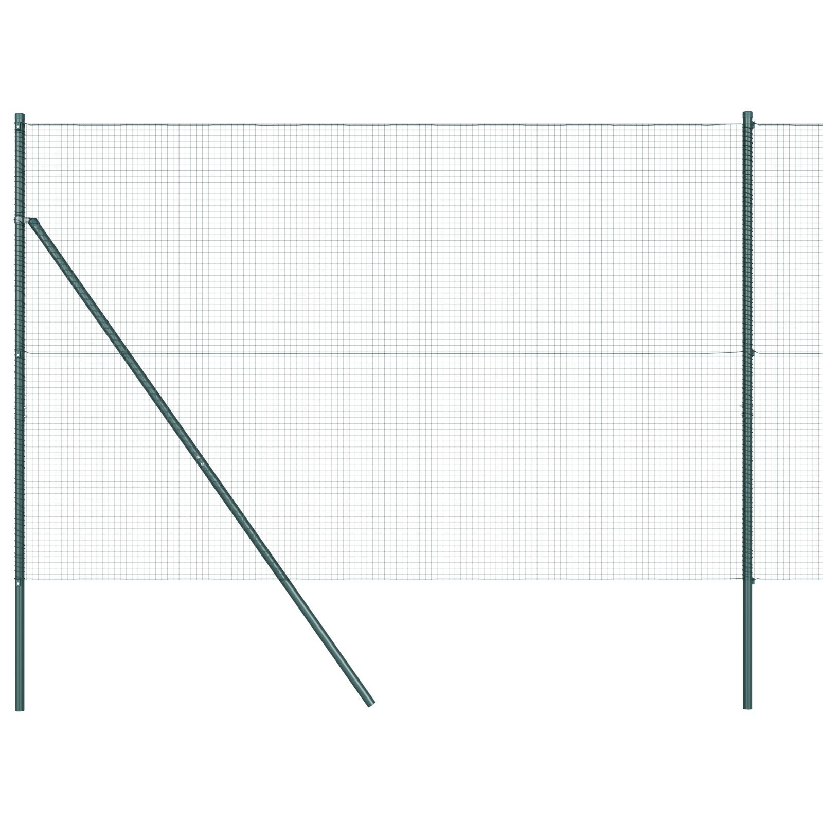 Gard din Fiare Sudate cu 13 Stâlpi Verde 1.5x25 m Oțel GartenMobel Dekor