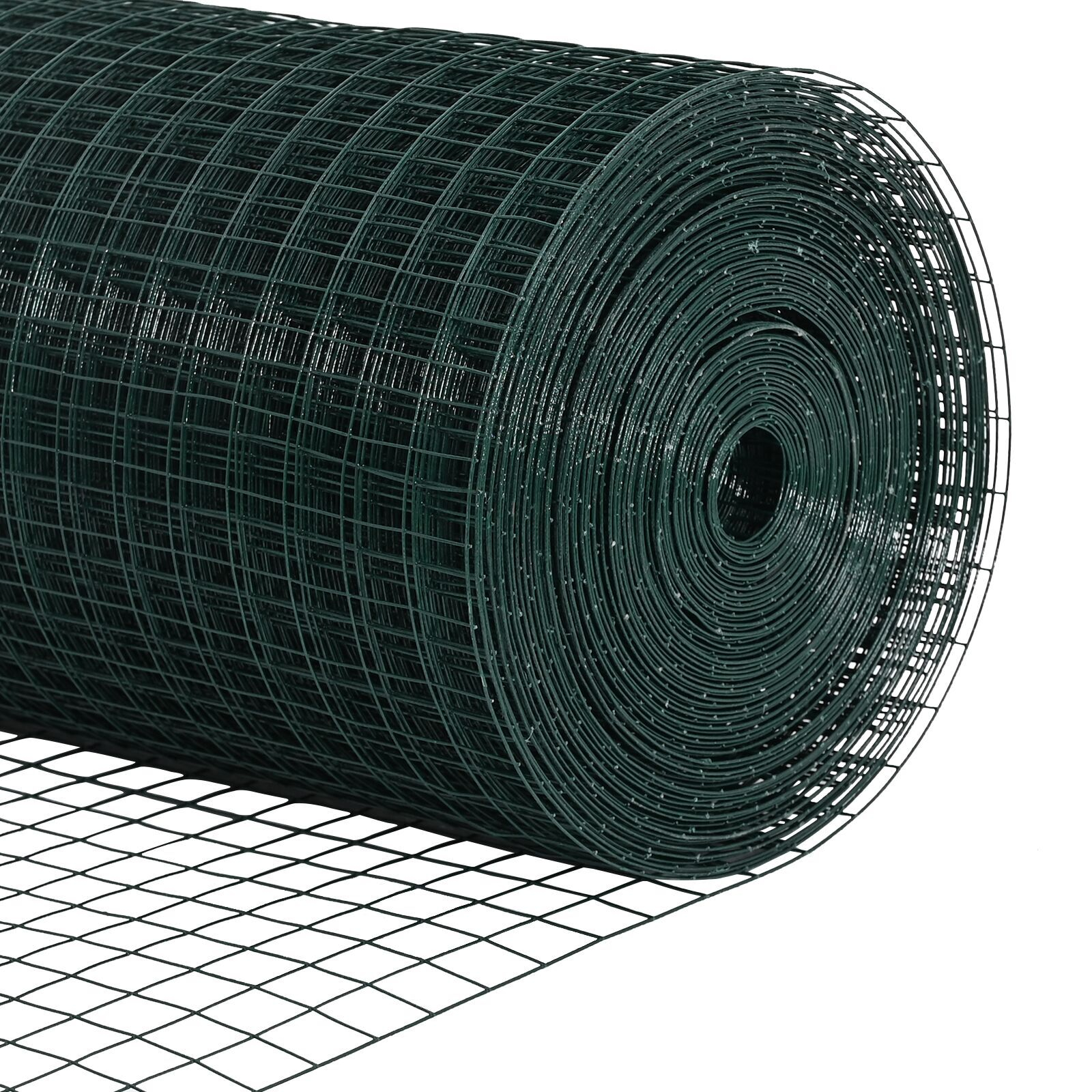 Gard din Plasă Sudată cu 13 Stâlpi Verde 0.4x25 m Oțel GartenMobel Dekor