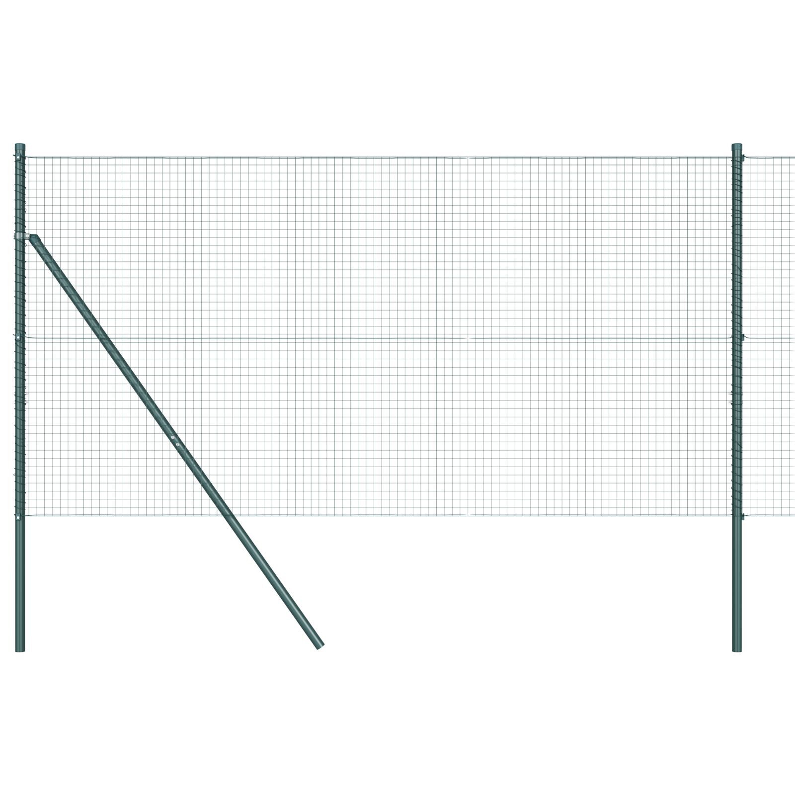 Gard din Sârmă Sudată cu 13 Stâlpi Verde 1.4x25 m Oțel GartenMobel Dekor