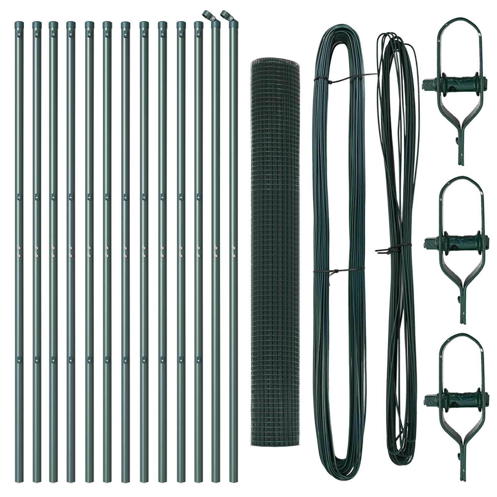 Gard din Sârmă Sudată cu 13 Stâlpi Verde 1.4x25 m Oțel GartenMobel Dekor