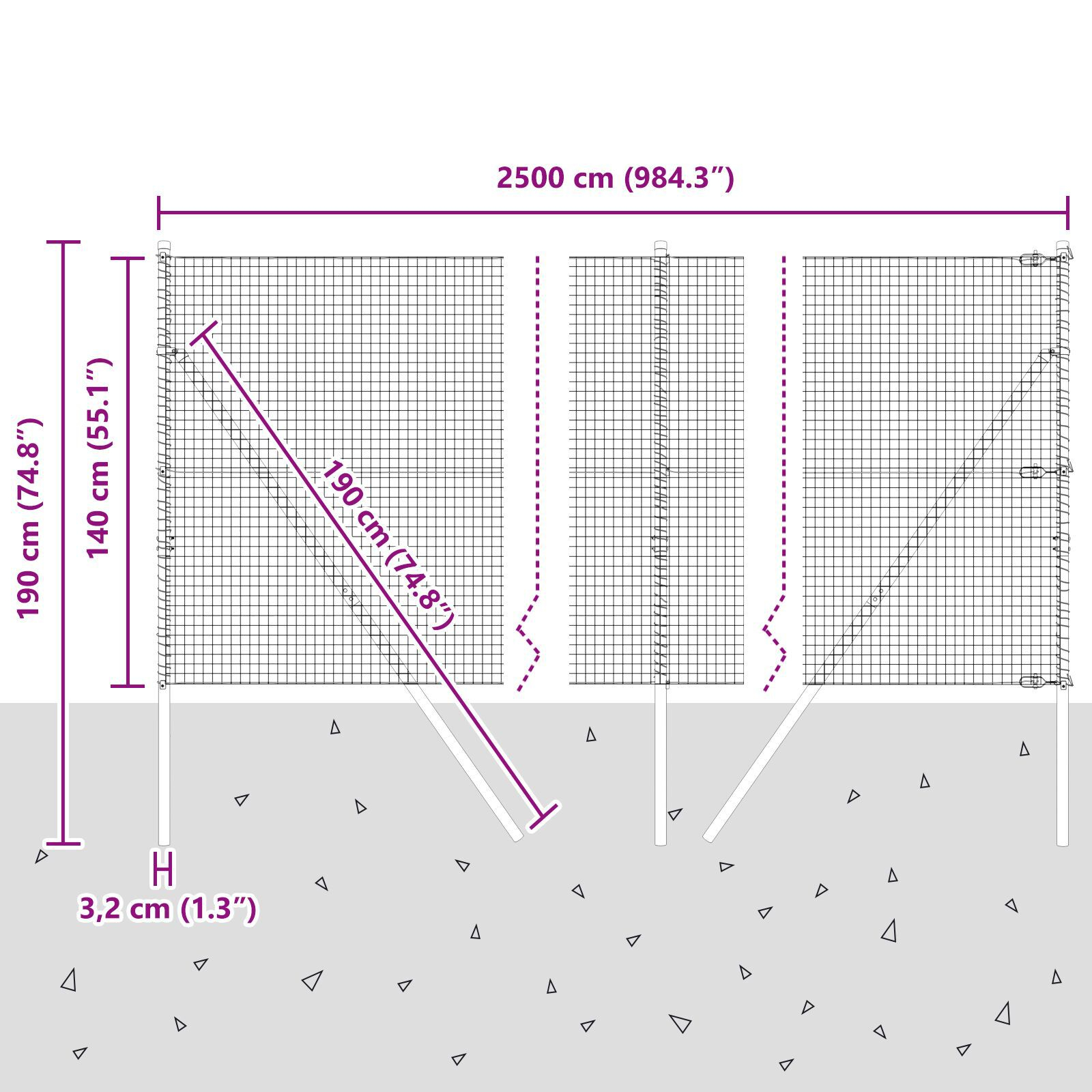 Gard din Sârmă Sudată cu 13 Stâlpi Verde 1.4x25 m Oțel GartenMobel Dekor