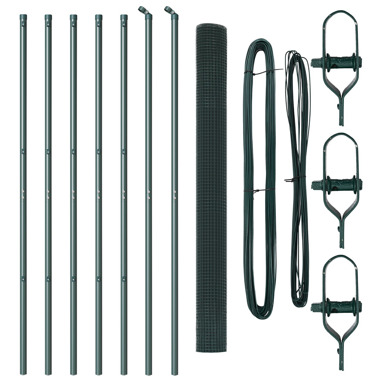 Gard din Sârmă Sudată cu 7 Stâlpi Verde 1.5x10 m Oțel GartenMobel Dekor