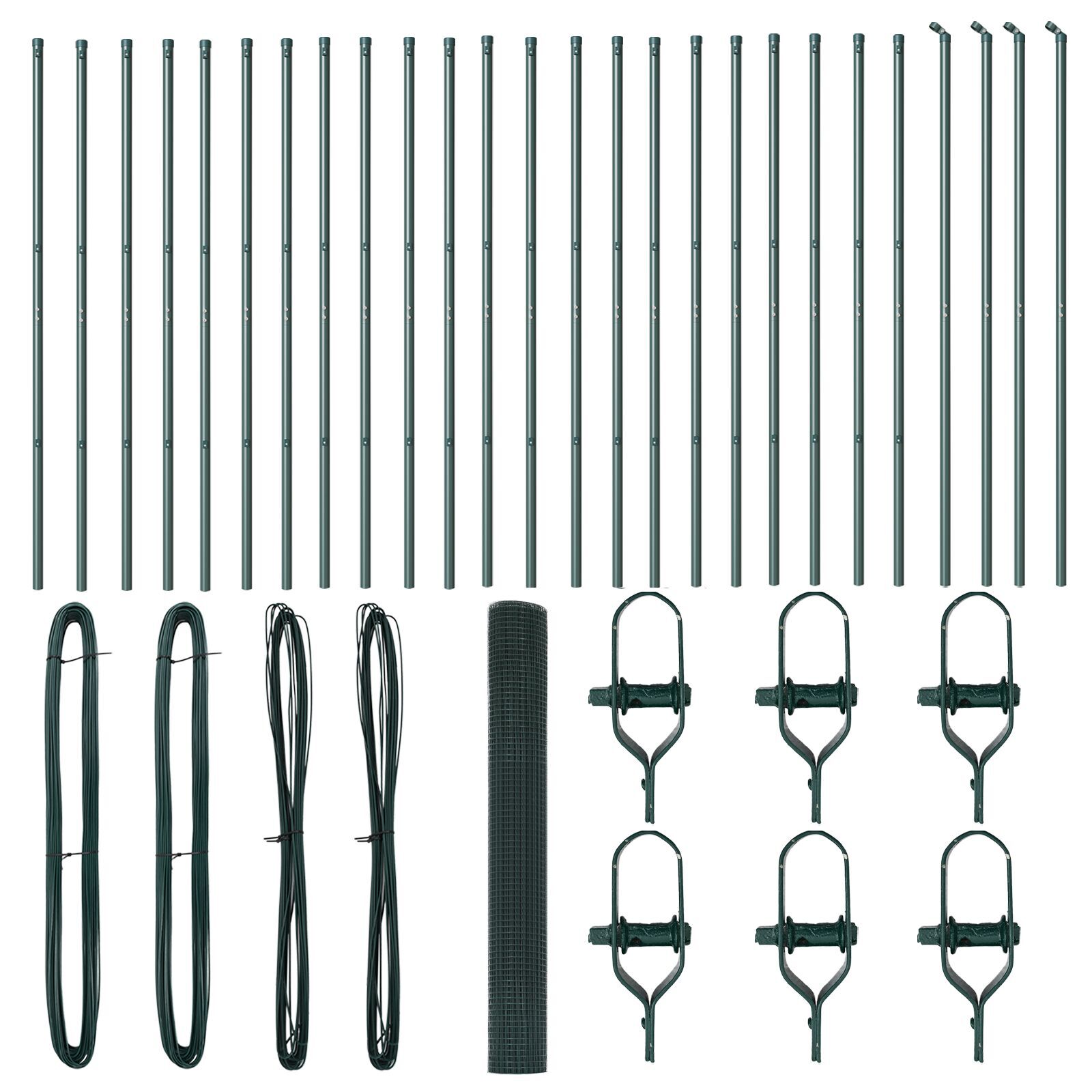 Gard din plasă sudată cu 13 stâlpi Verde 1.4x50 m Oțel GartenMobel Dekor