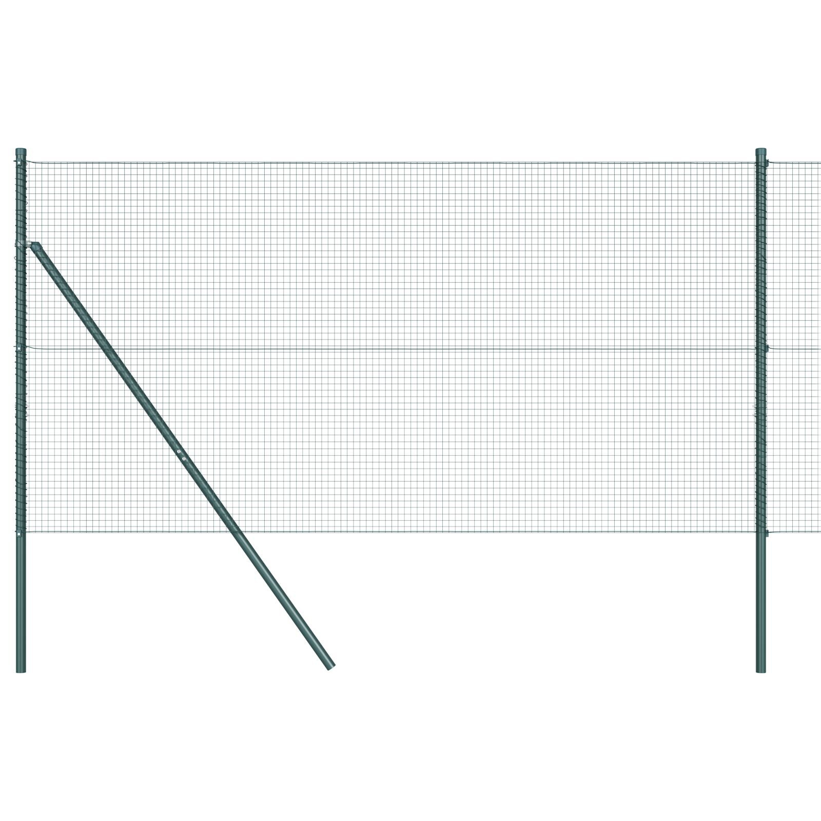 Gard din sârmă sudată cu 7 stâlpi Verde 1.2x10 m Oțel GartenMobel Dekor