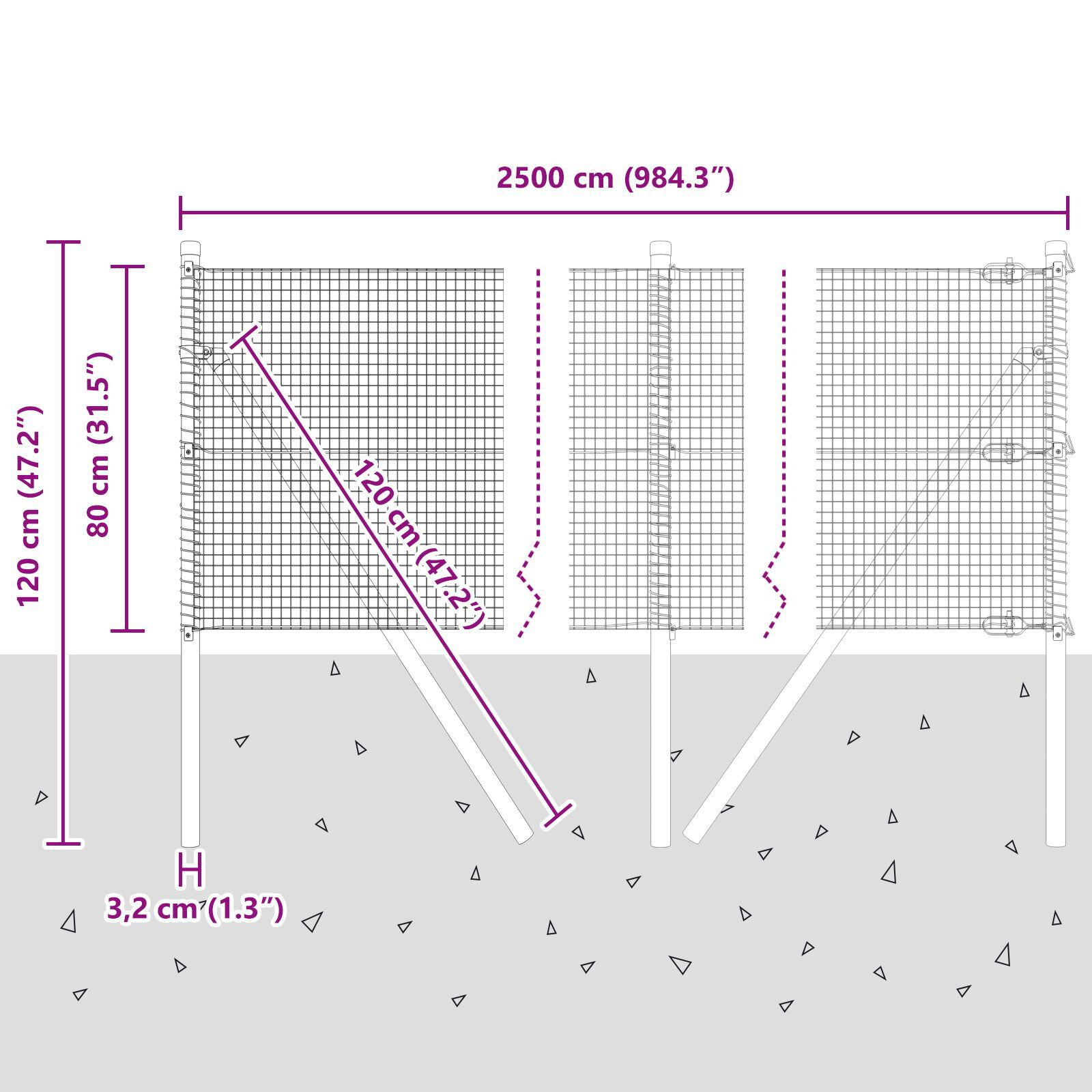 Împrejmuire din Sârmă Sudată cu 13 Stâlpi Verde 0.8x25 m Oțel GartenMobel Dekor