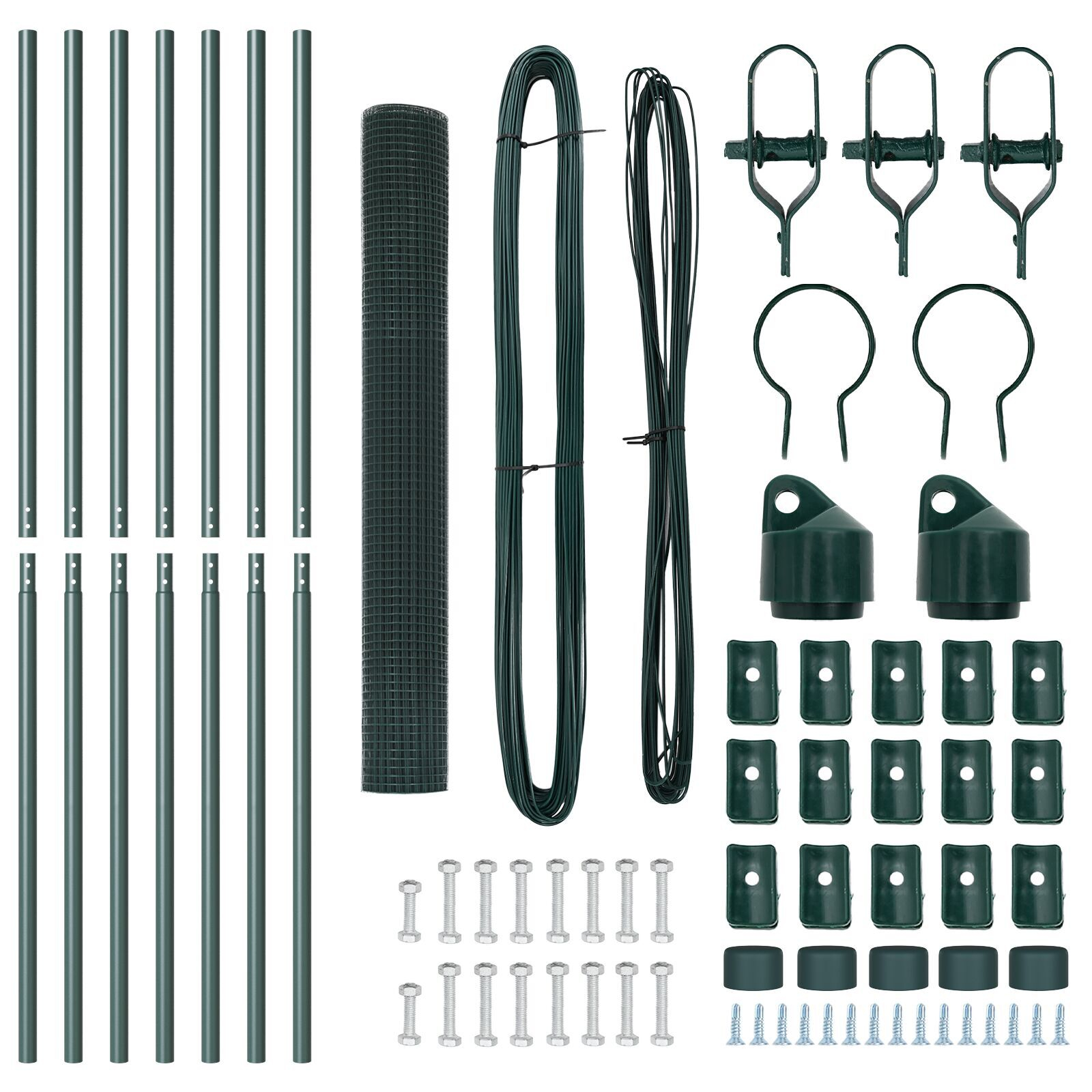 Set de stâlpi pentru gard Set de 2 Verde Plasă metalică 10 x 1 m GartenMobel Dekor