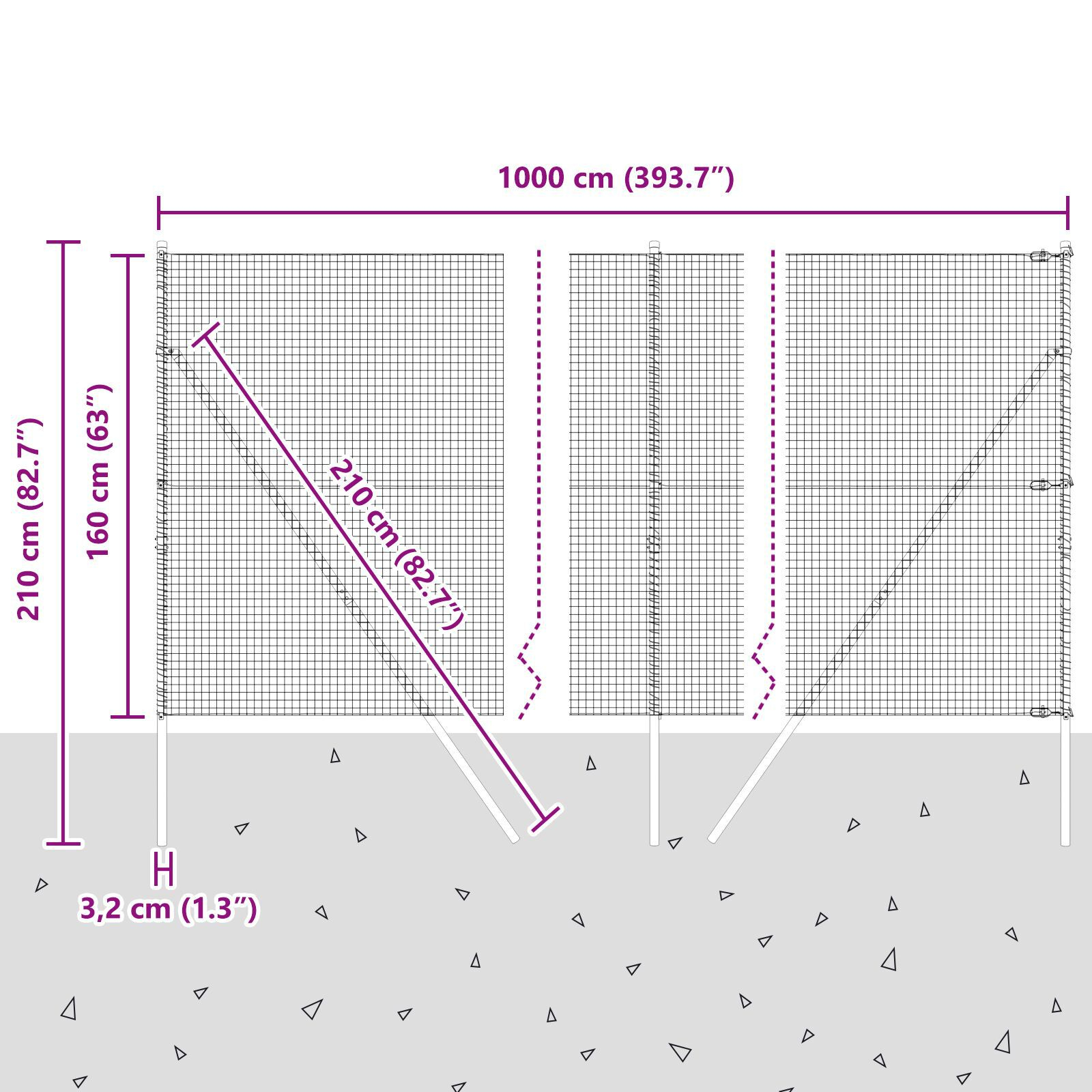 ViațaXL Împrejmuire cu Fibră Sudată cu 7 Stâlpi Verzi 1.6x10 m Oțel GartenMobel Dekor