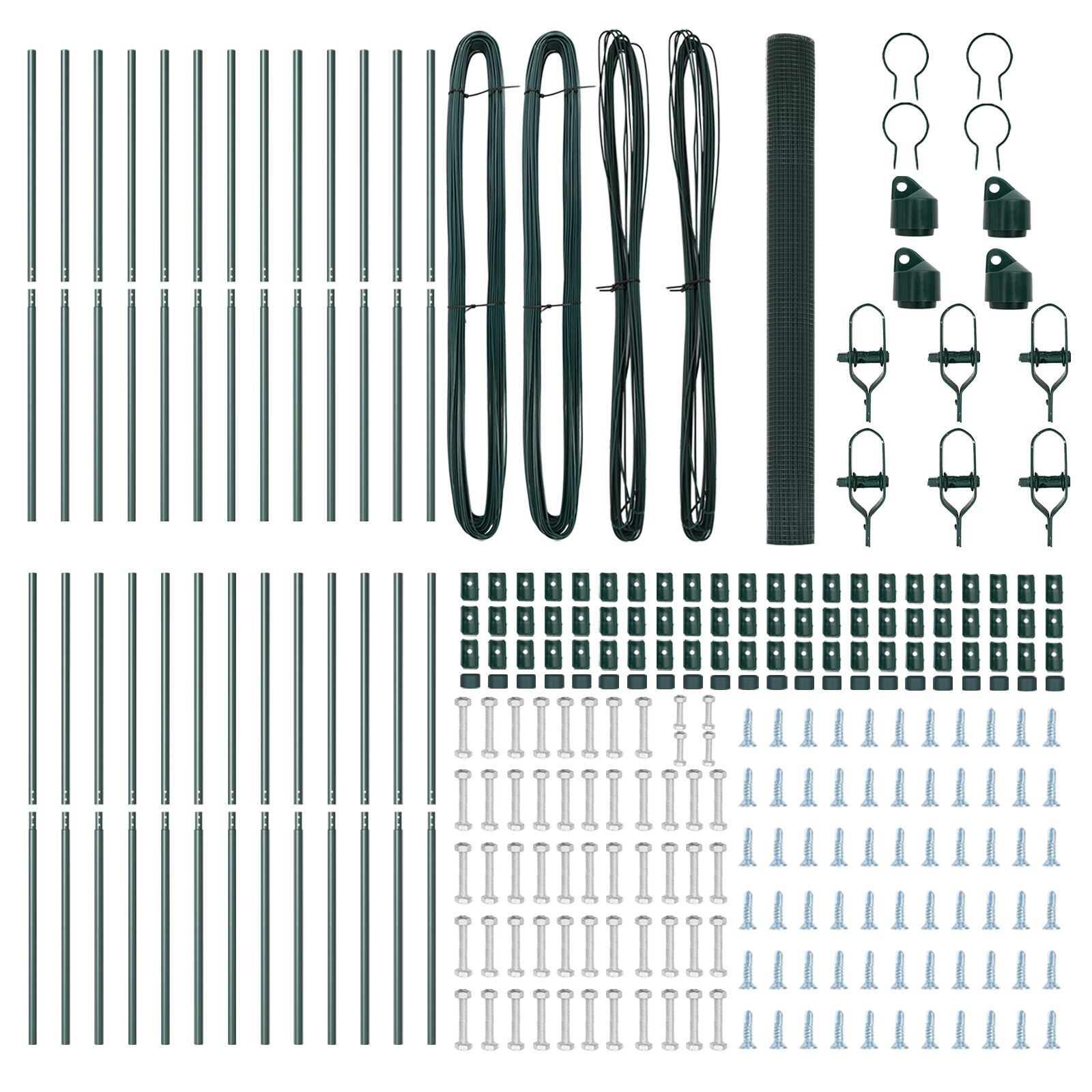 Zid din plasă sudată cu 13 stâlpi verde 1.5x50 m oțel GartenMobel Dekor