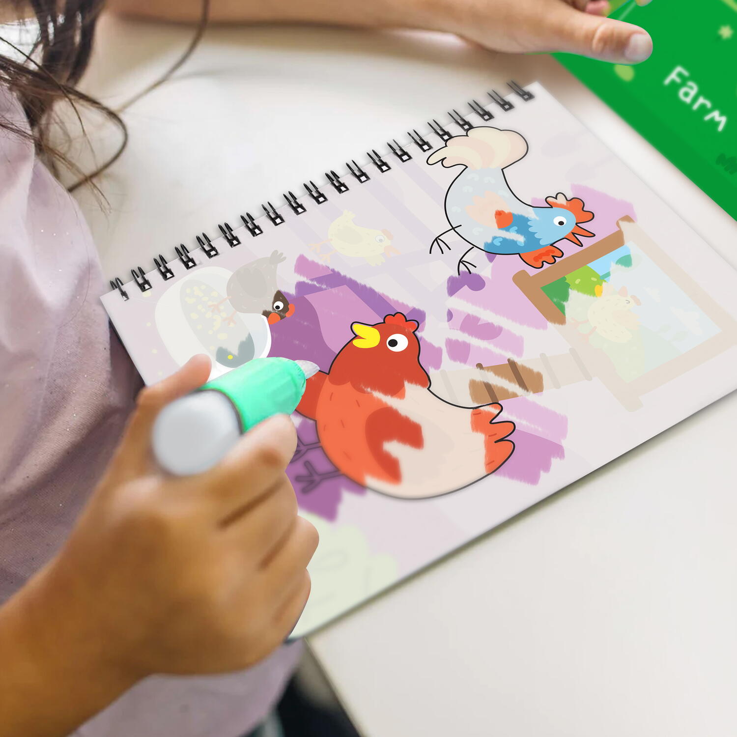 Set de colorat cu apa - La ferma PlayLearn Toys