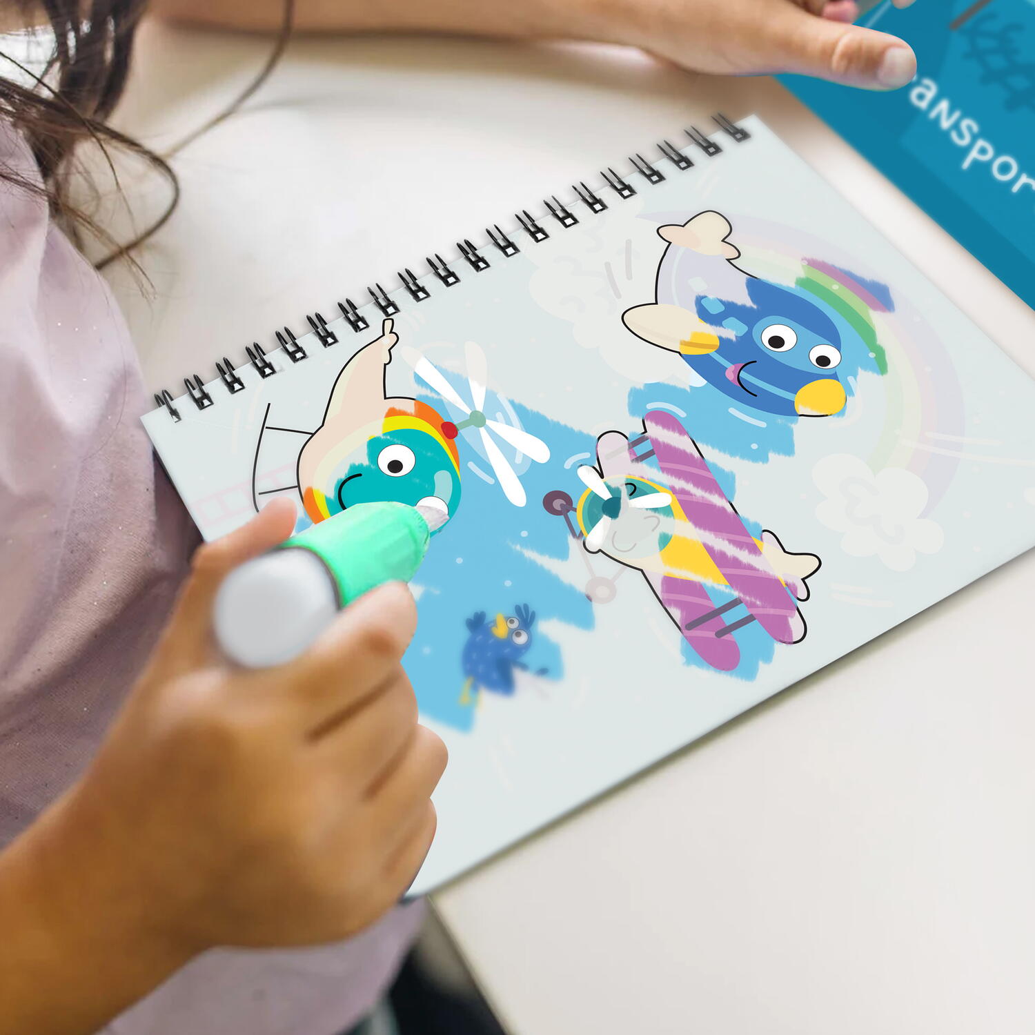 Set de colorat cu apa - Vehicule PlayLearn Toys
