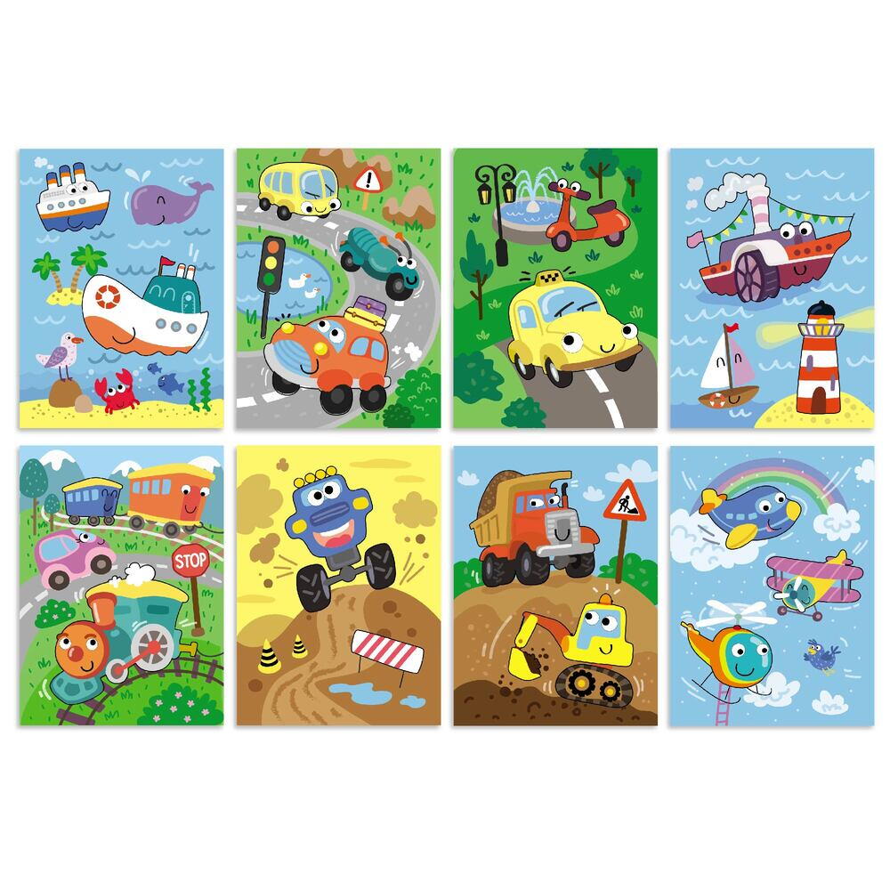 Set de colorat cu apa - Vehicule PlayLearn Toys
