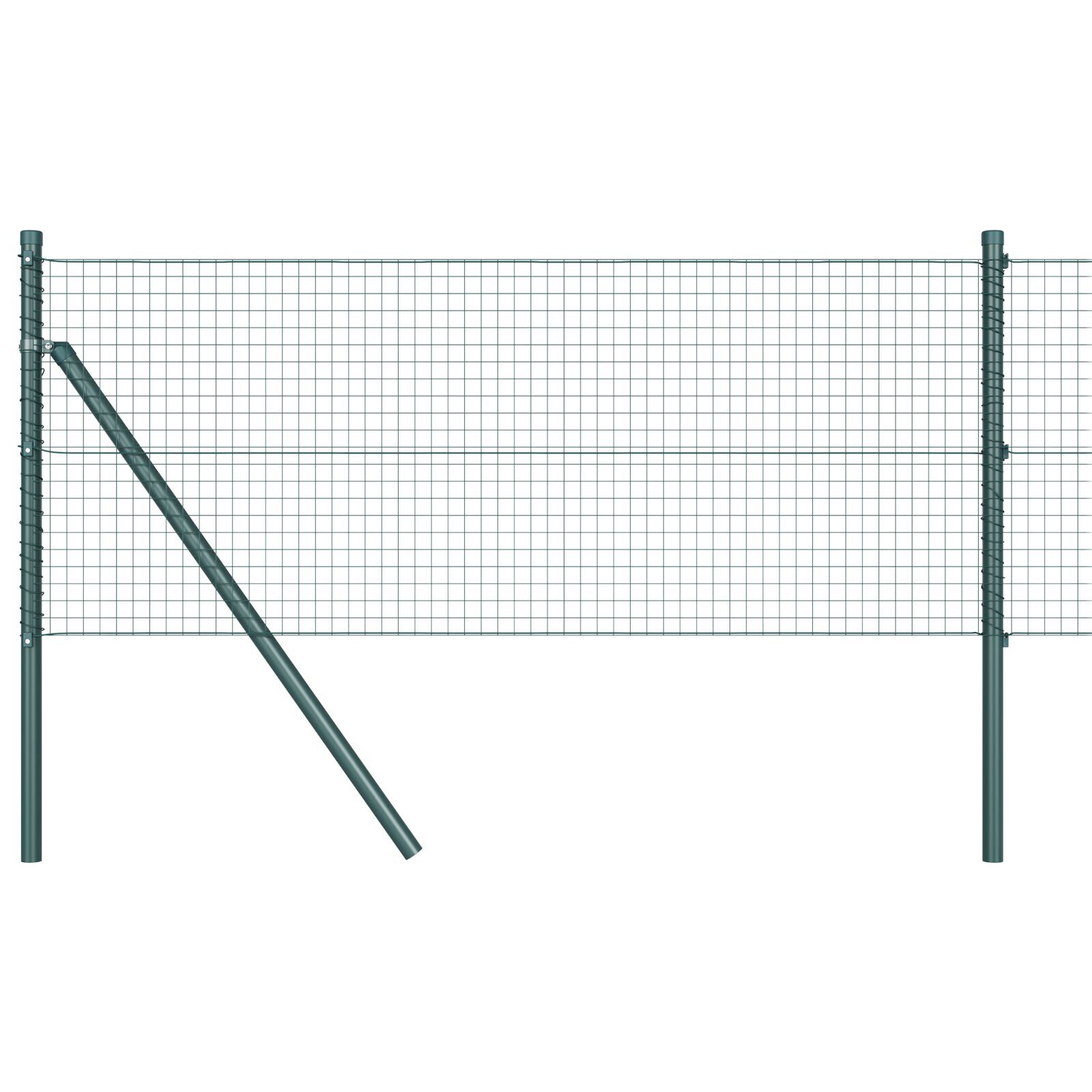 Fencing with Welded Wire Fence cu 13 Stâlpi Verzi 0.8x100m Oțel GartenMobel Dekor