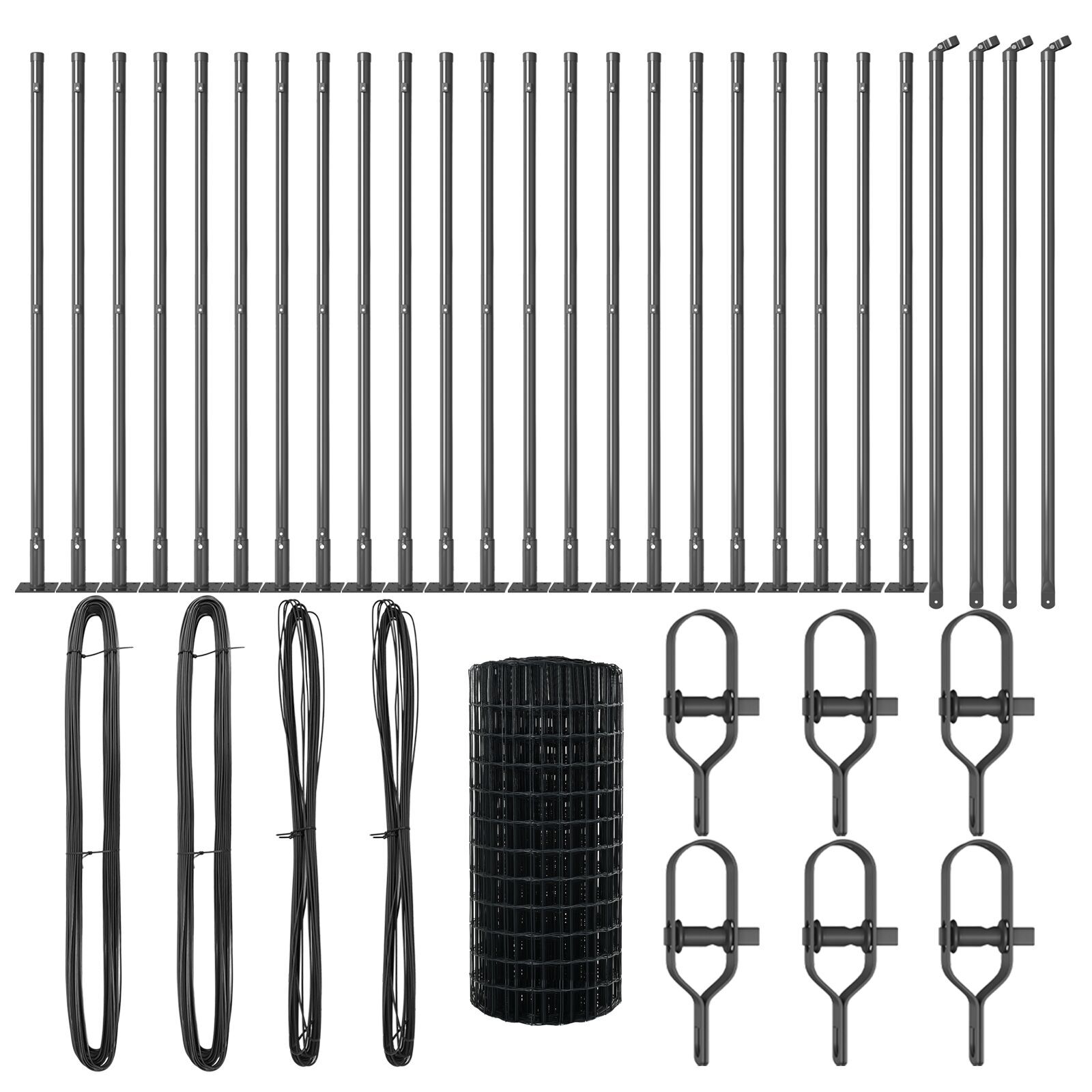 Gard Euro cu 13 posturi cu flanșă 0.4x50 m din oțel zincat GartenMobel Dekor