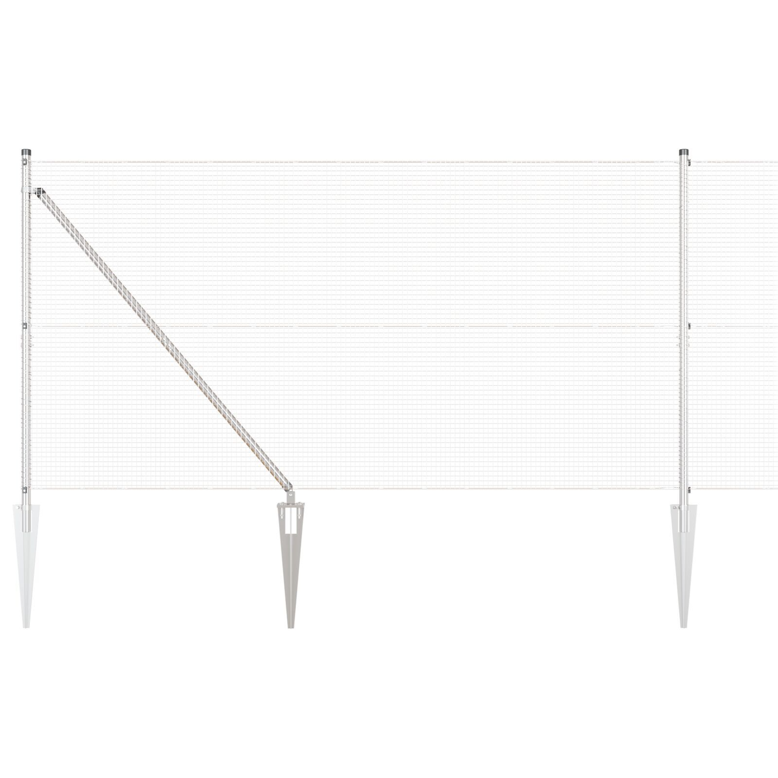 Gard Sârmă Sudată 13 Posturi Țepușe 1.2x25 m Oțel Galvanizat GartenMobel Dekor