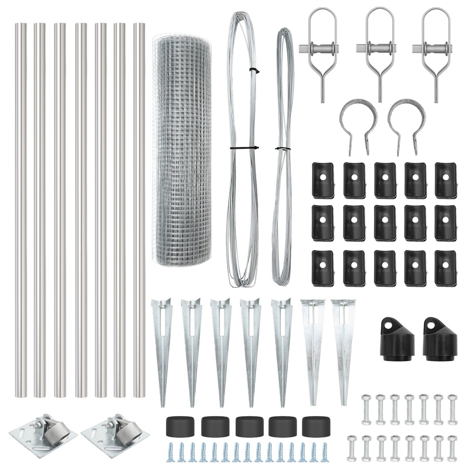 Gard din Plasă Sudată cu 7 Stâlpi de Sprijin 0.6x10 m Oțel Galvanizat GartenMobel Dekor