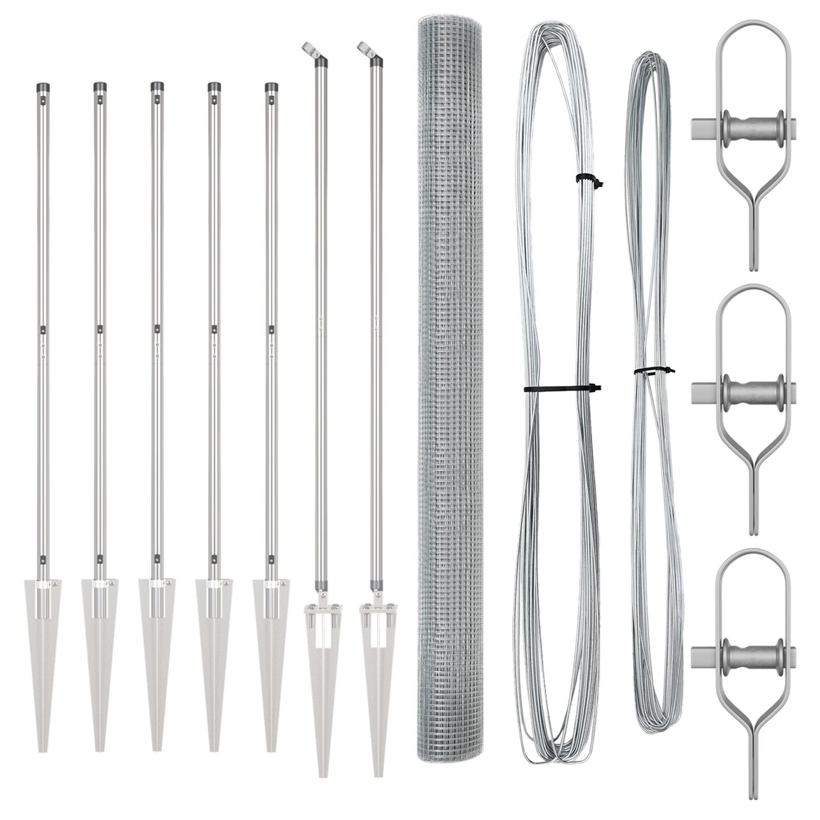 Gard din Sârmă Sudată cu 7 Stâlpi de Sprijin 1.6x10 m Oțel Galvanizat GartenMobel Dekor