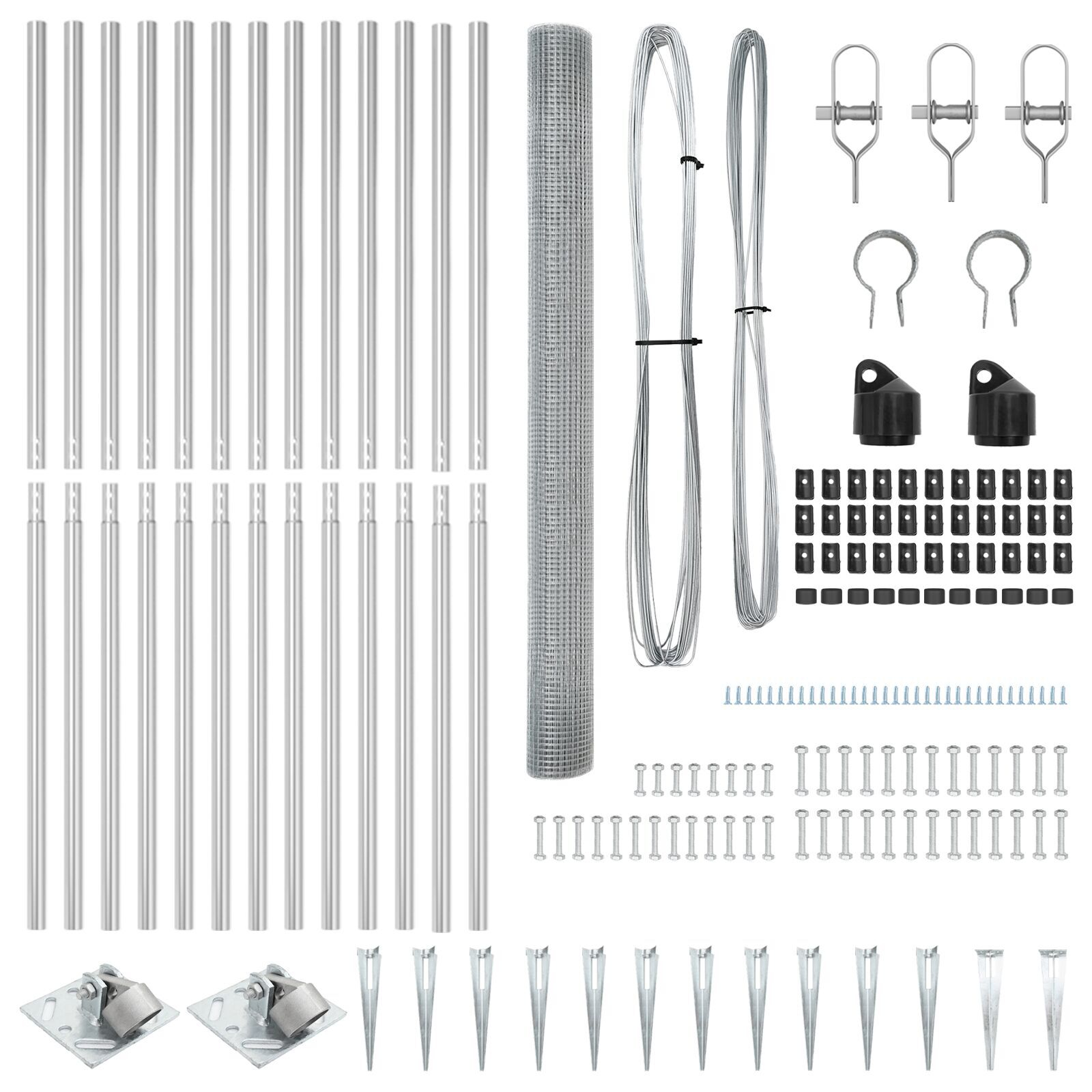 Gard din plasă sudată cu 13 ștecheri de ancorare 1.5x25 m Oțel galvanizat GartenMobel Dekor