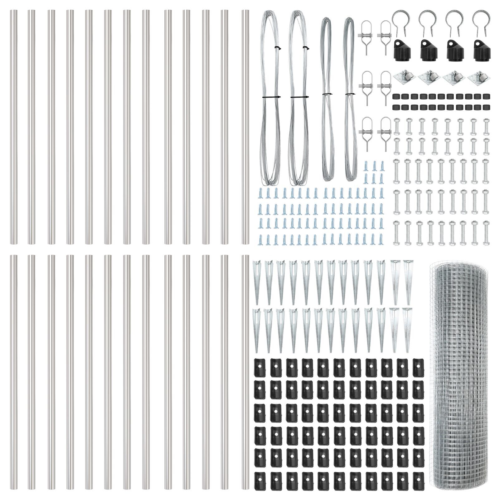 Gard din sârmă sudată cu 13 stâlpi de sprijin 0.5x50 m Oțel galvanizat GartenMobel Dekor