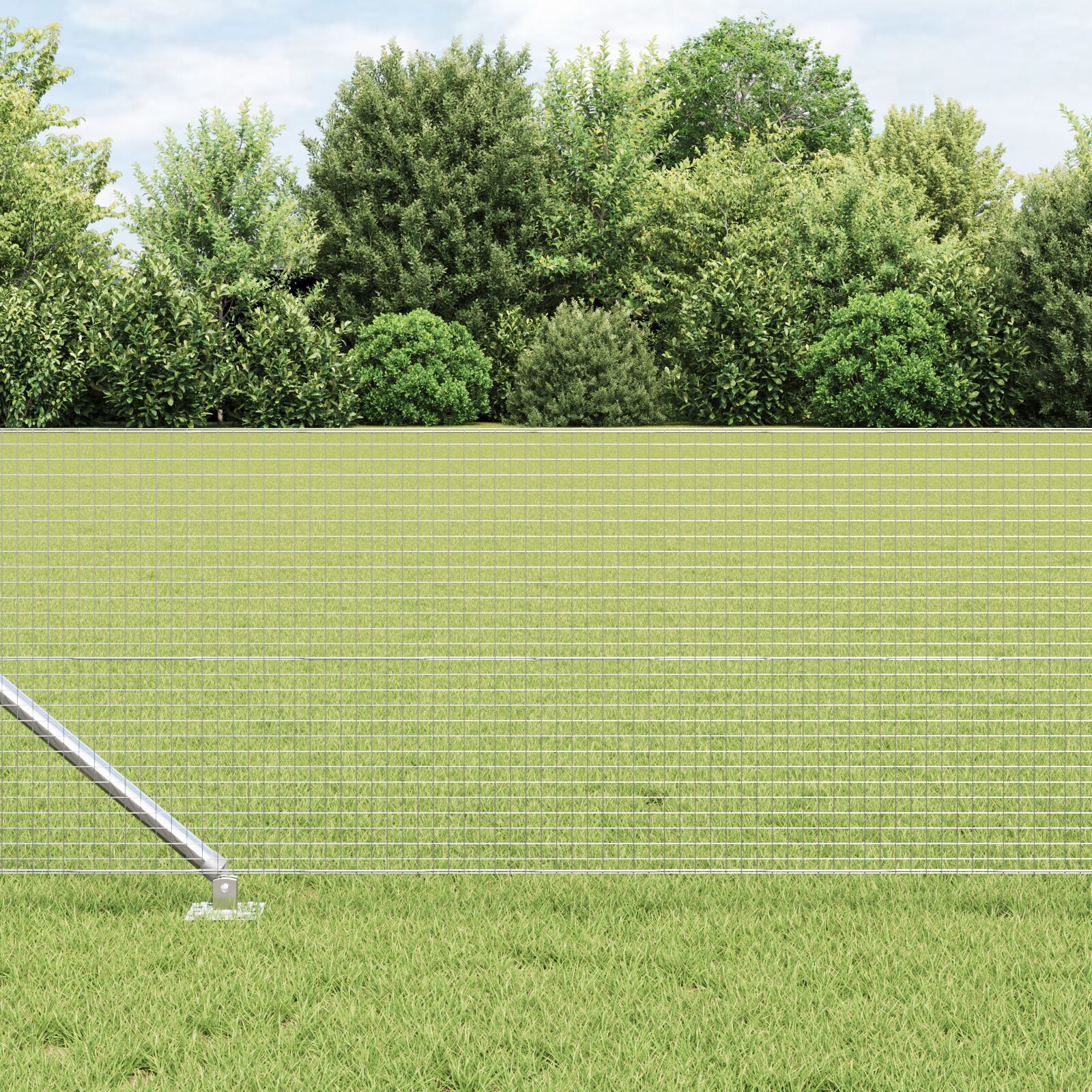 Gard din sârmă sudată cu 13 stâlpi de sprijin 0.5x50 m Oțel galvanizat GartenMobel Dekor