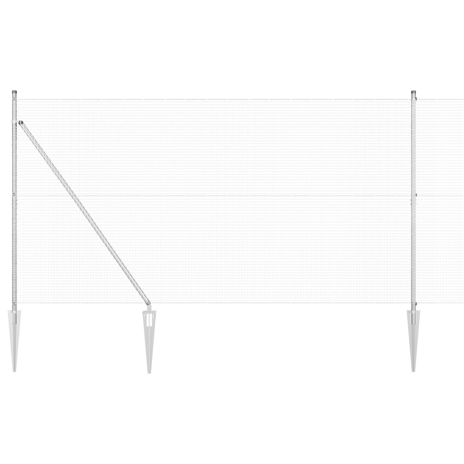 Gard din sârmă sudată cu 13 stâlpi înfipți 1.5x25 m Oțel galvanizat GartenMobel Dekor