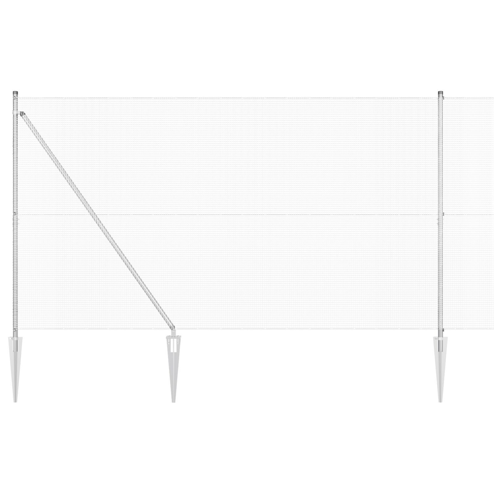 Împrejmuire Sudată cu 13 Piloni de Spike 1.6x25 m Oțel Galvanizat GartenMobel Dekor