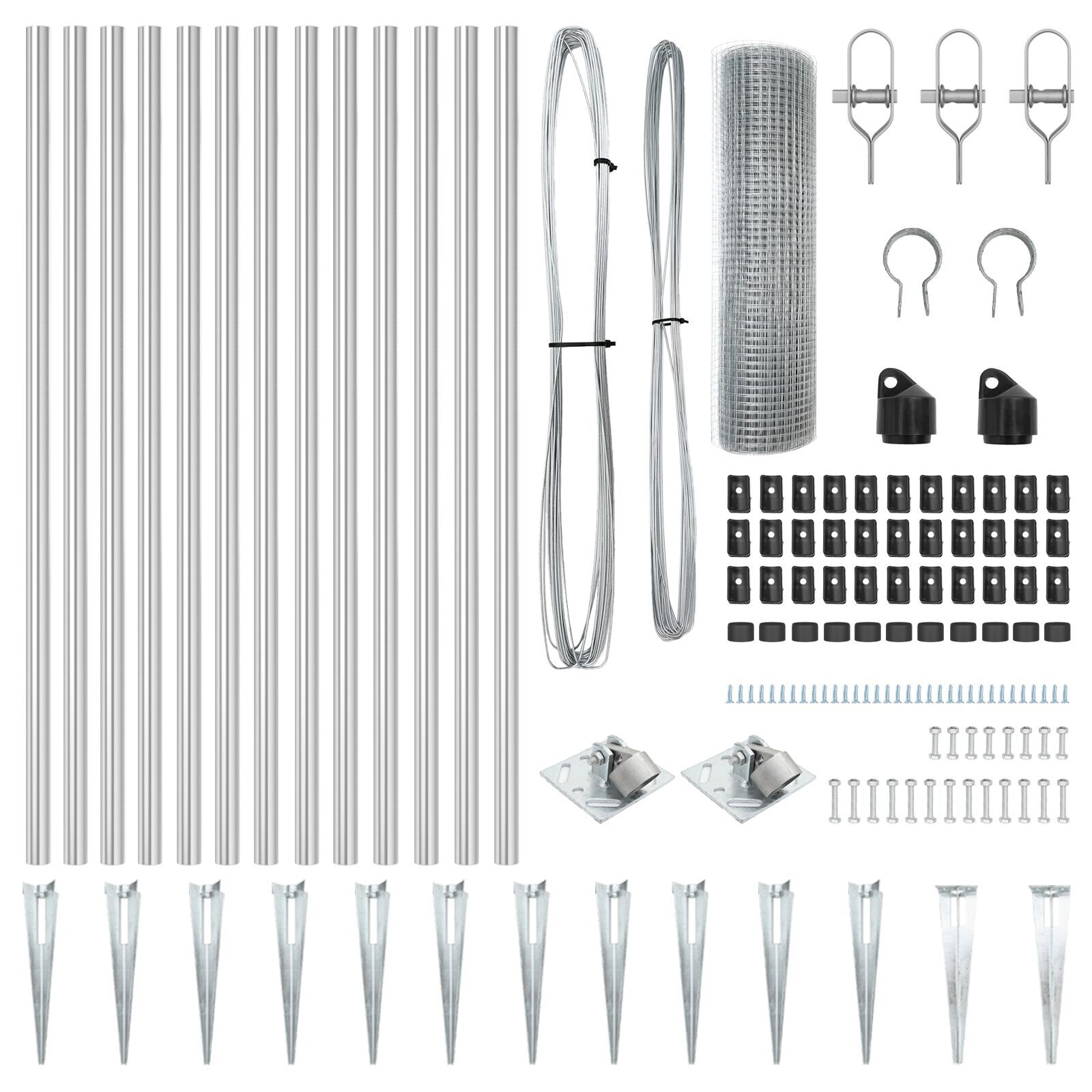 Set de Stâlpi Set de 2 Oțel Galvanizat 25 x 1 m Rezistent GartenMobel Dekor