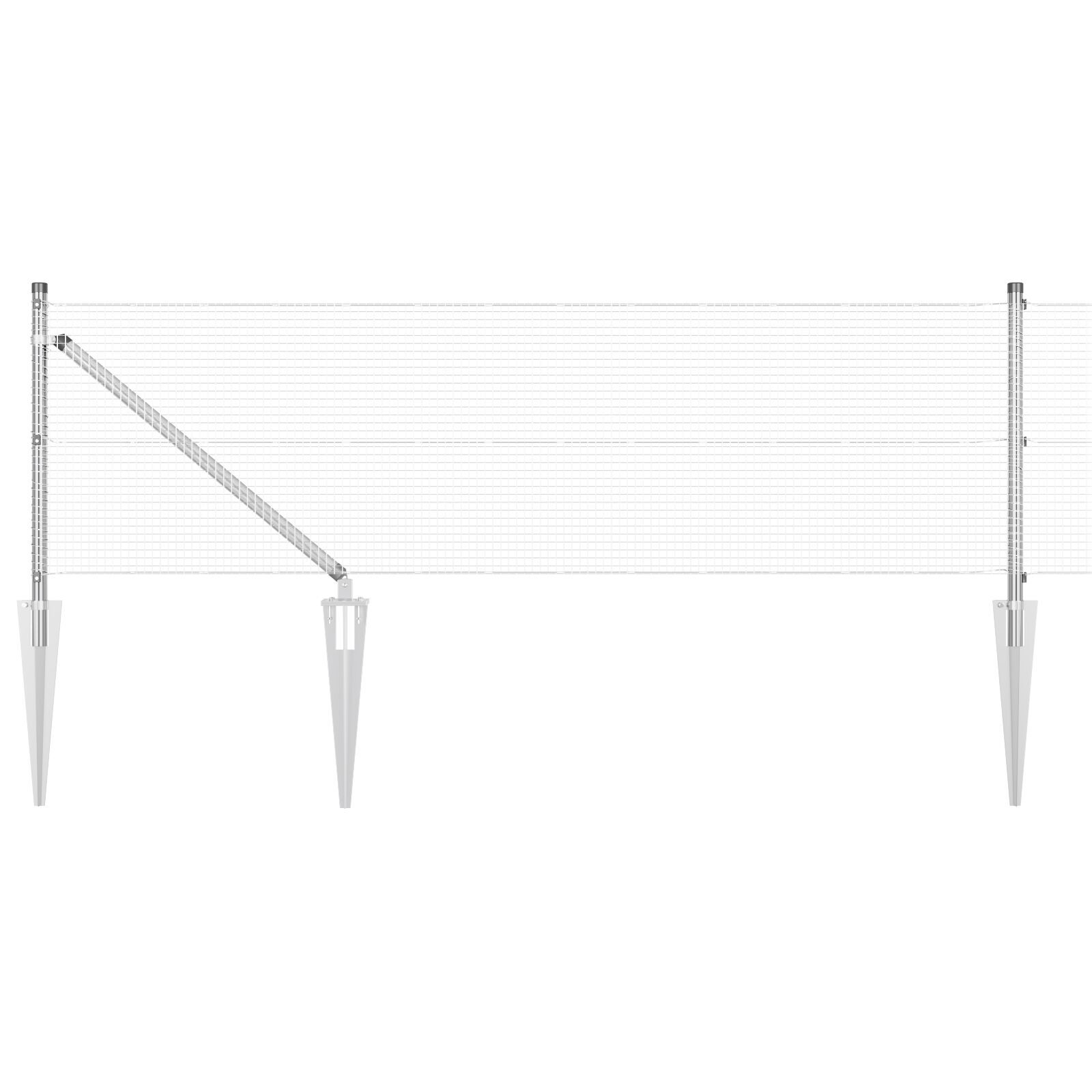 Gard Sudat cu 13 Stâlpi cu Vârf 0.4x100 m Oțel Galvanizat GartenMobel Dekor
