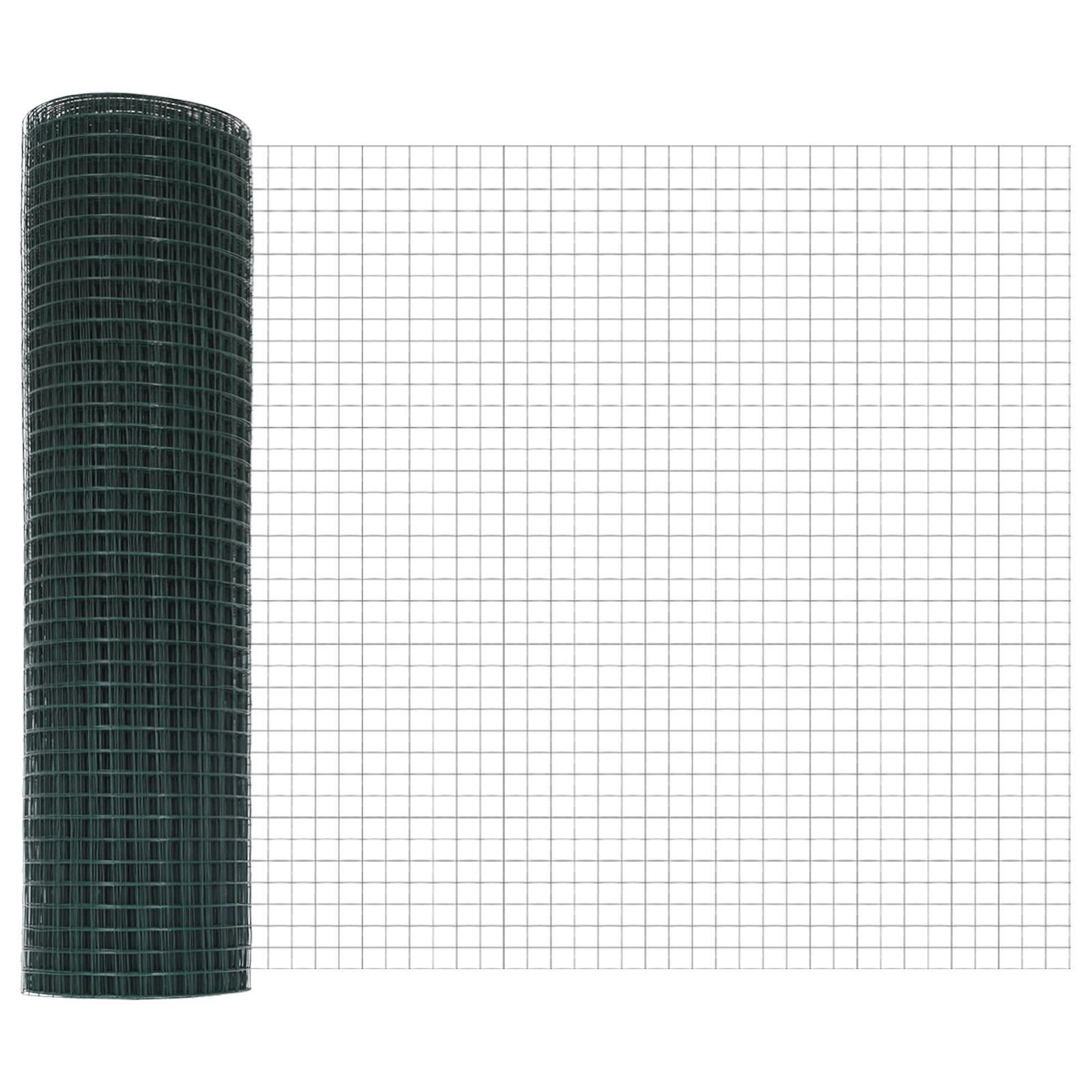 Gard din Fibră Sudată cu 7 Posturi Spike Verde 0.4x10 m Oțel GartenMobel Dekor