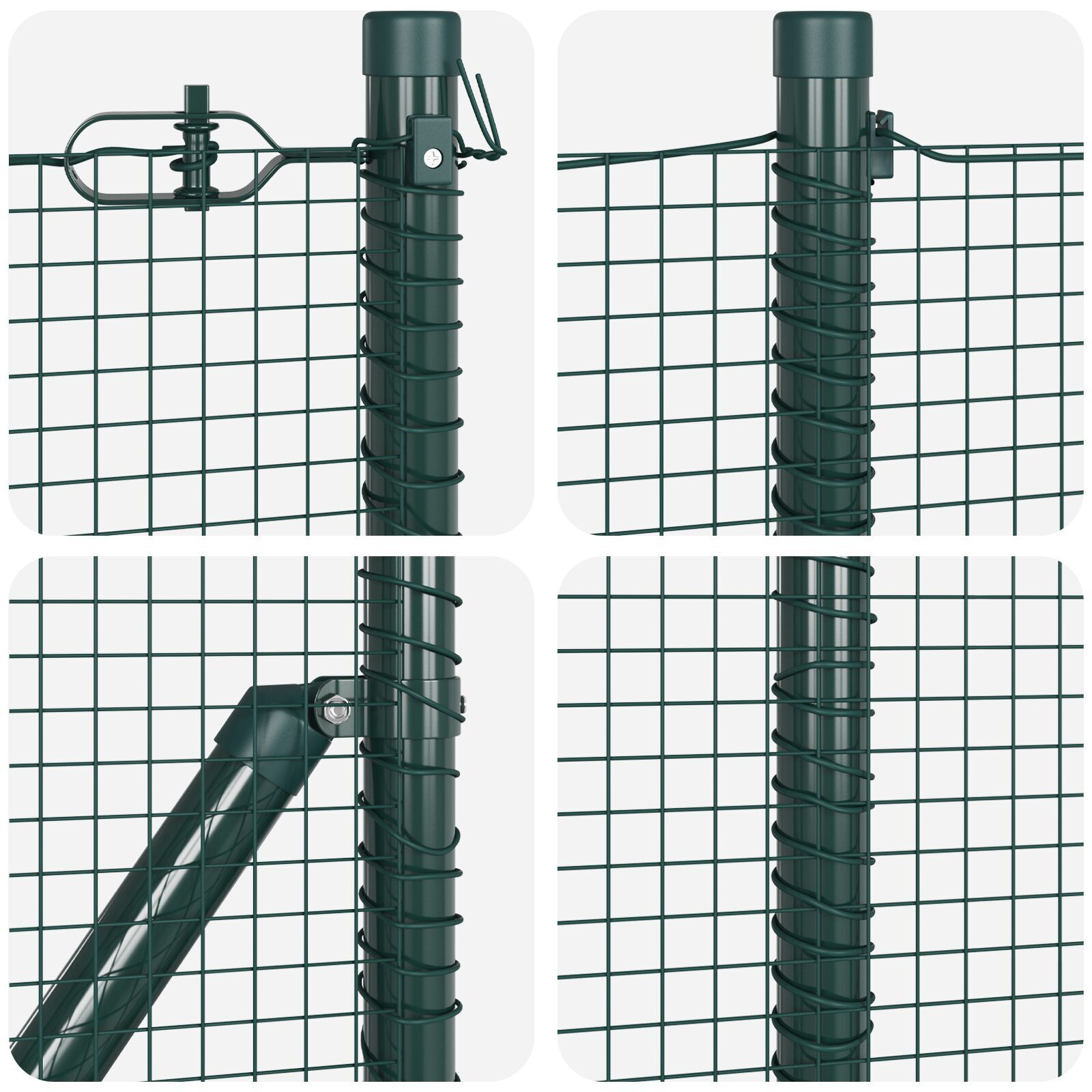 Gard din Fibră Sudată cu 7 Posturi Spike Verde 0.4x10 m Oțel GartenMobel Dekor
