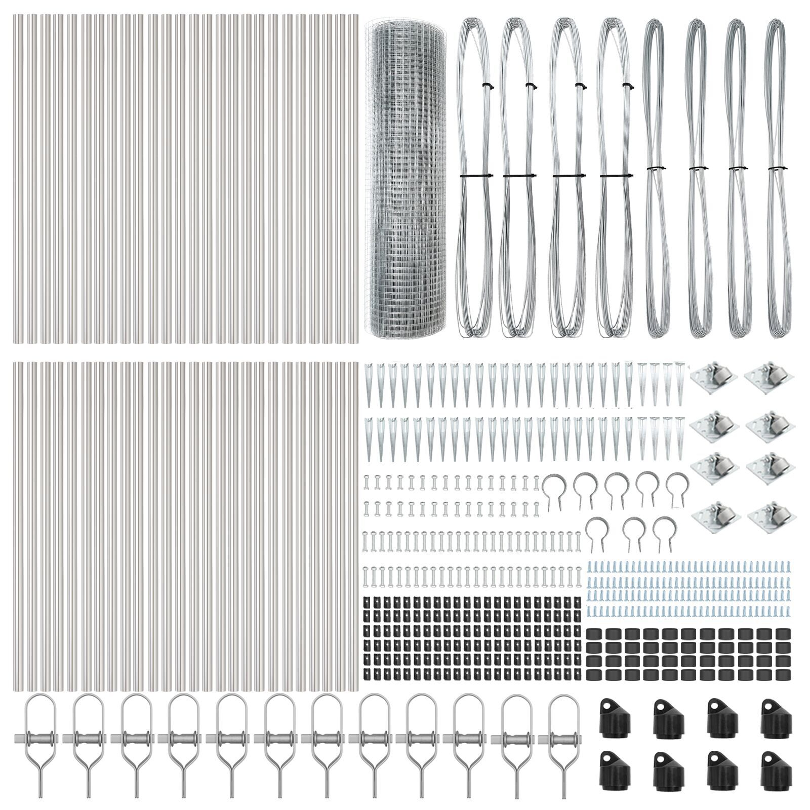Gard din Plasă Sudată cu 13 Stâlpi cu Vârfuri 0.4x100 m Oțel Galvanizat GartenMobel Dekor