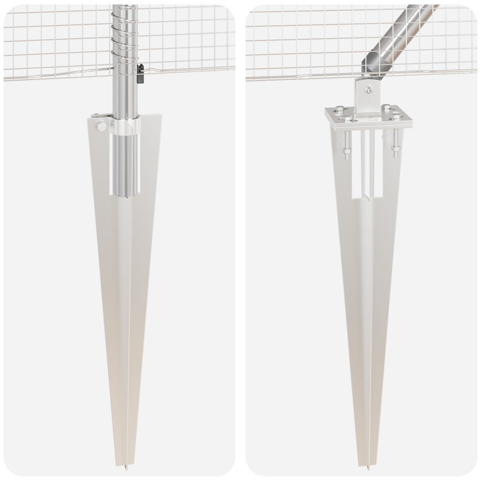 Gard din Sârmă Sudată cu 13 Stâlpi cu Vârf 0.6x50 m Oțel Galvanizat GartenMobel Dekor