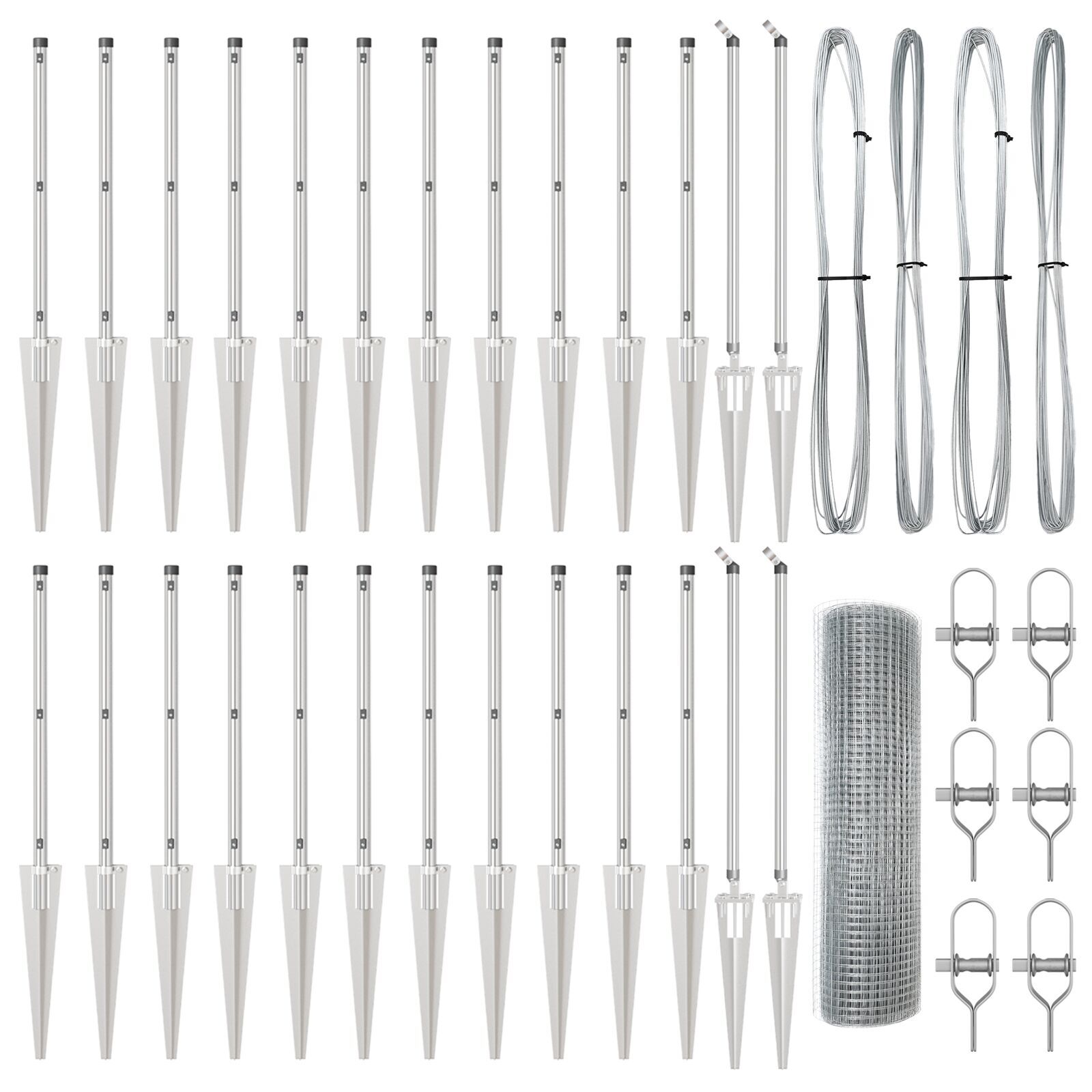 Gard din plasă sudată cu 13 stâlpi spike 1x50 m Oțel galvanizat GartenMobel Dekor