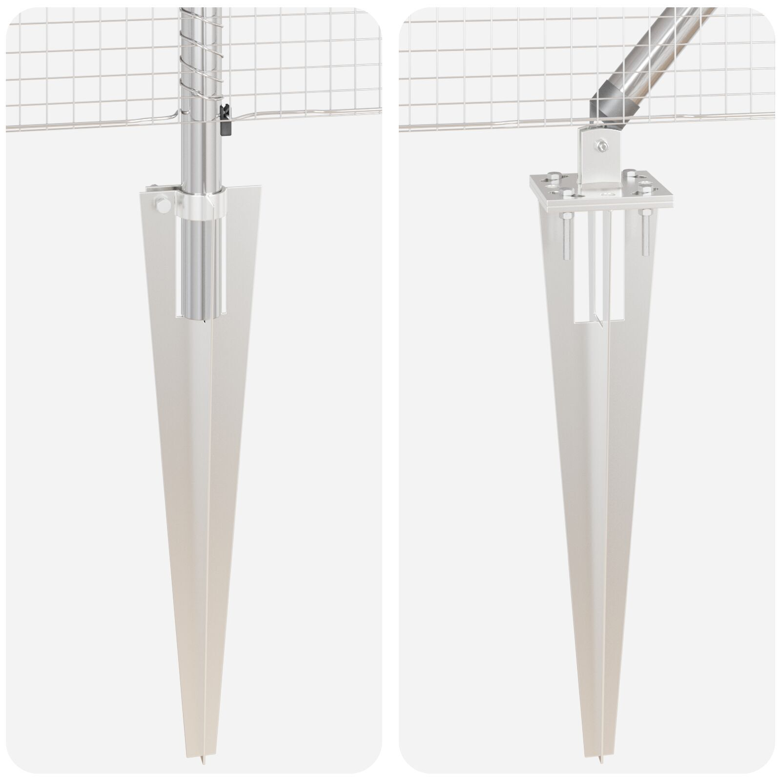 Gard din sârmă sudată cu 13 știuleți de ancorare 0.6x50 m din oțel galvanizat GartenMobel Dekor