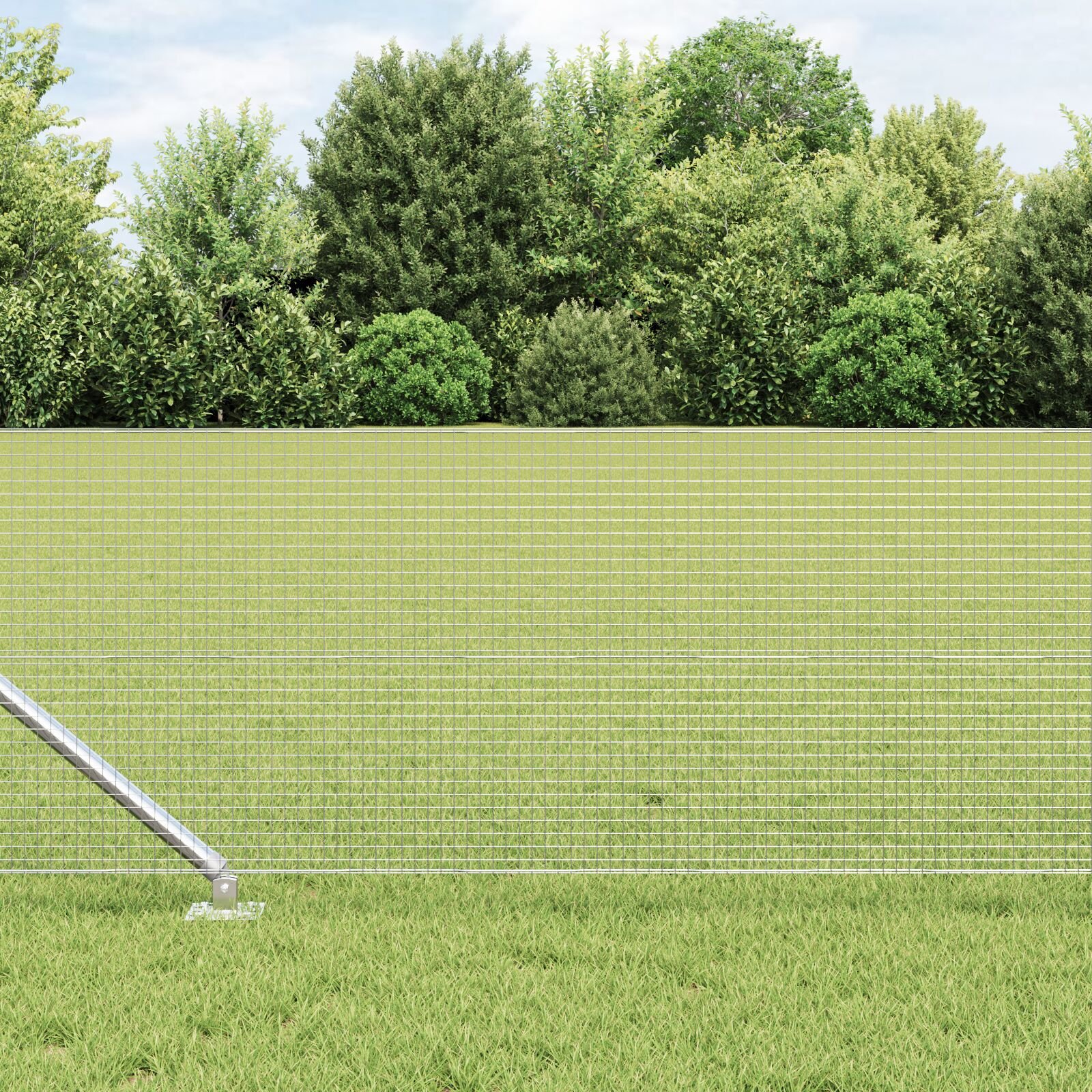 Gărzile de Sârmă Sudate cu 13 Stâlpi cu Vârfuri 0.5x100 m Oțel Galvanizat GartenMobel Dekor