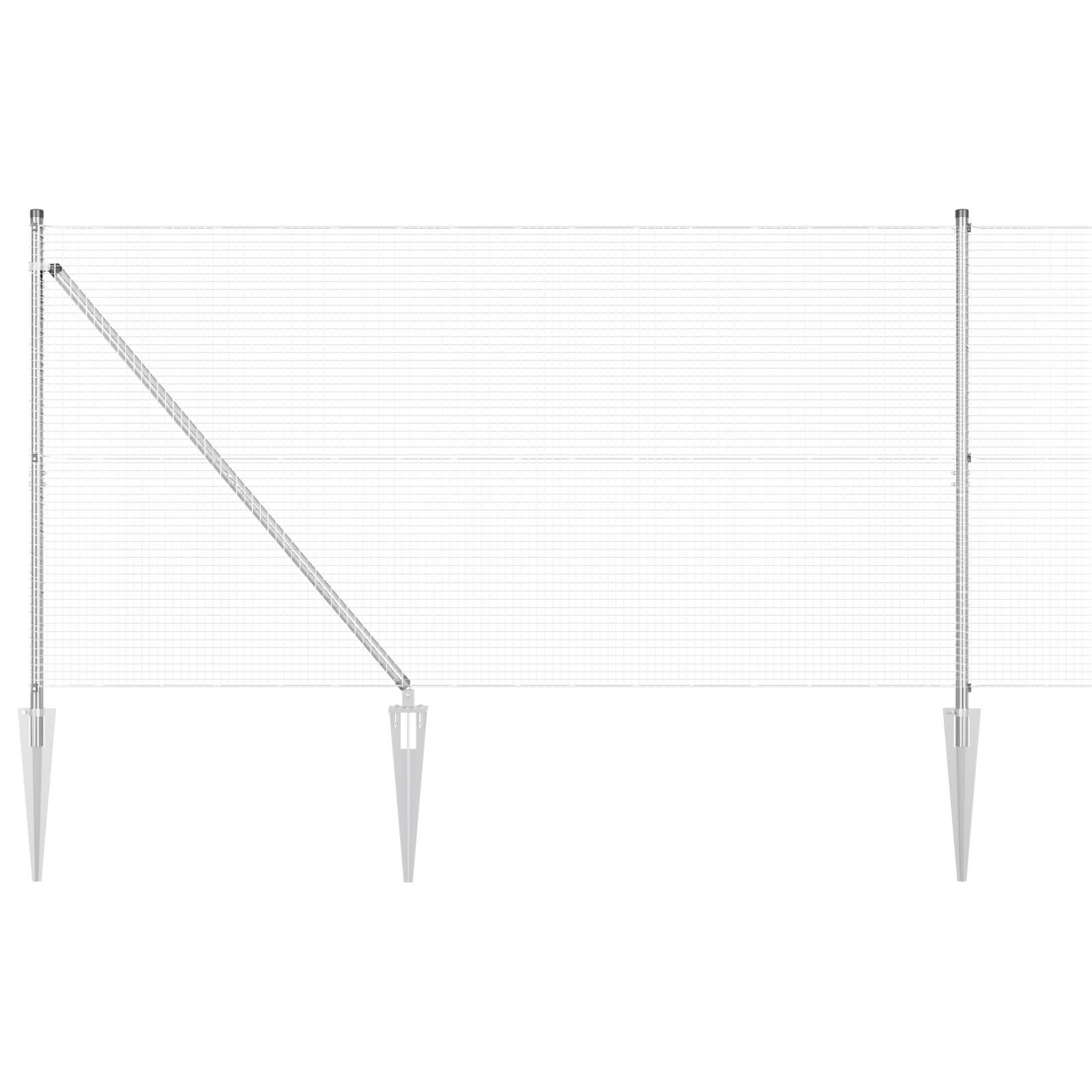 Împrejmuire Sudată cu 13 țăruși de fixare 1.2x50 m Oțel Galvanizat GartenMobel Dekor